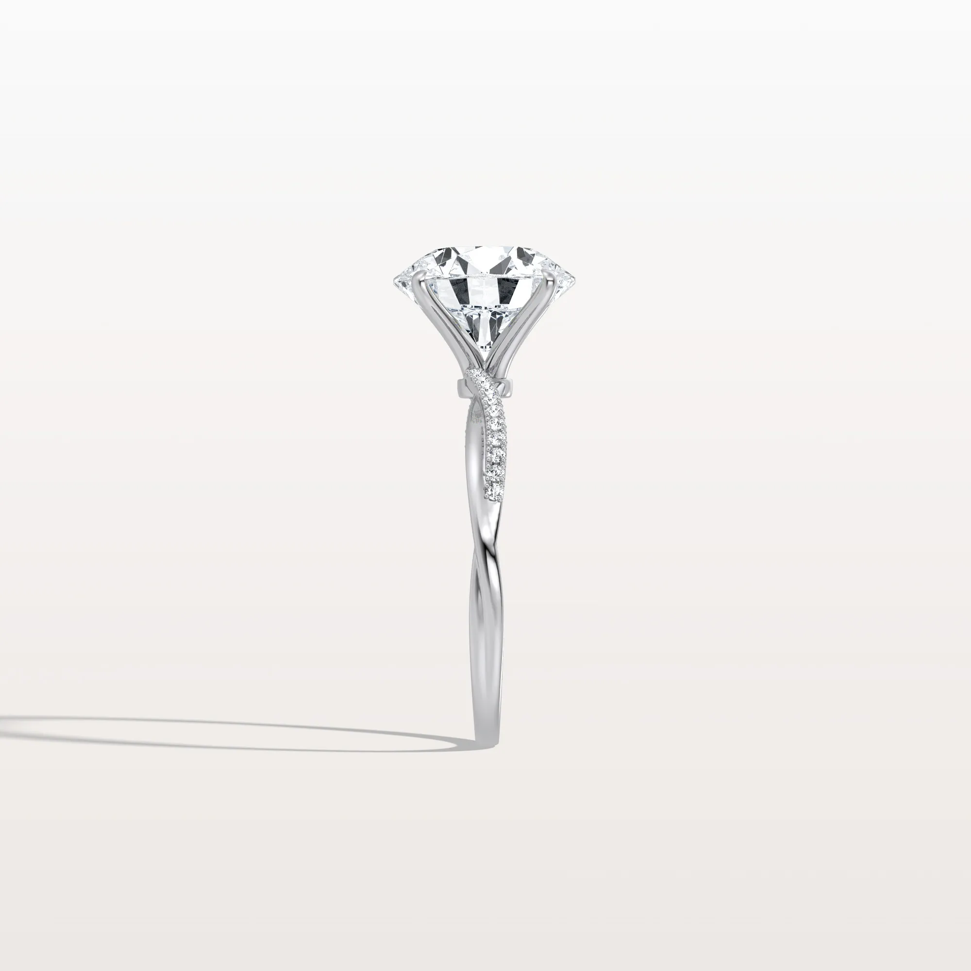 Alina丨3CT Twisted Engagement Ring with Round Lab Grown Diamond - Image 29