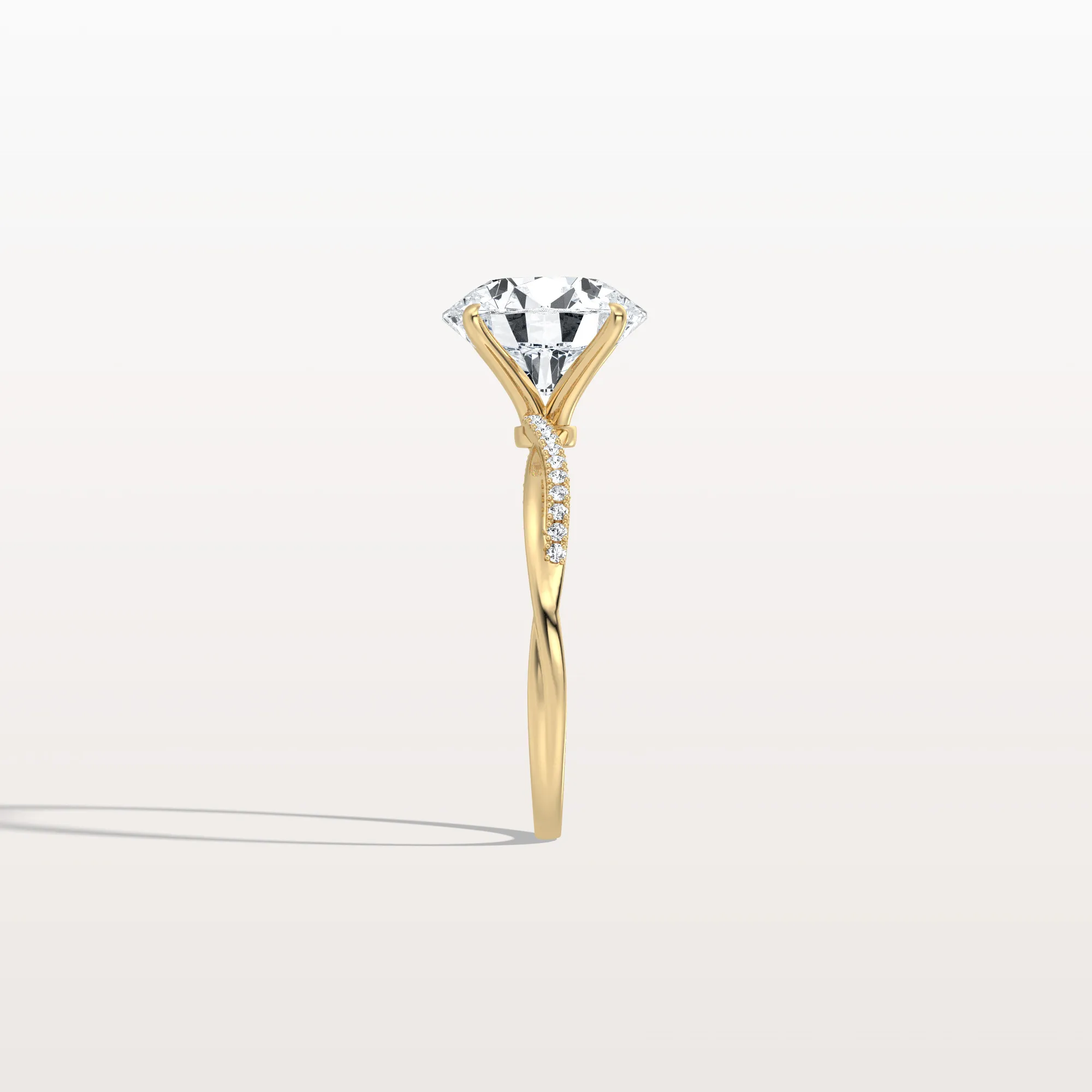Alina丨3CT Twisted Engagement Ring with Round Lab Grown Diamond - Image 4