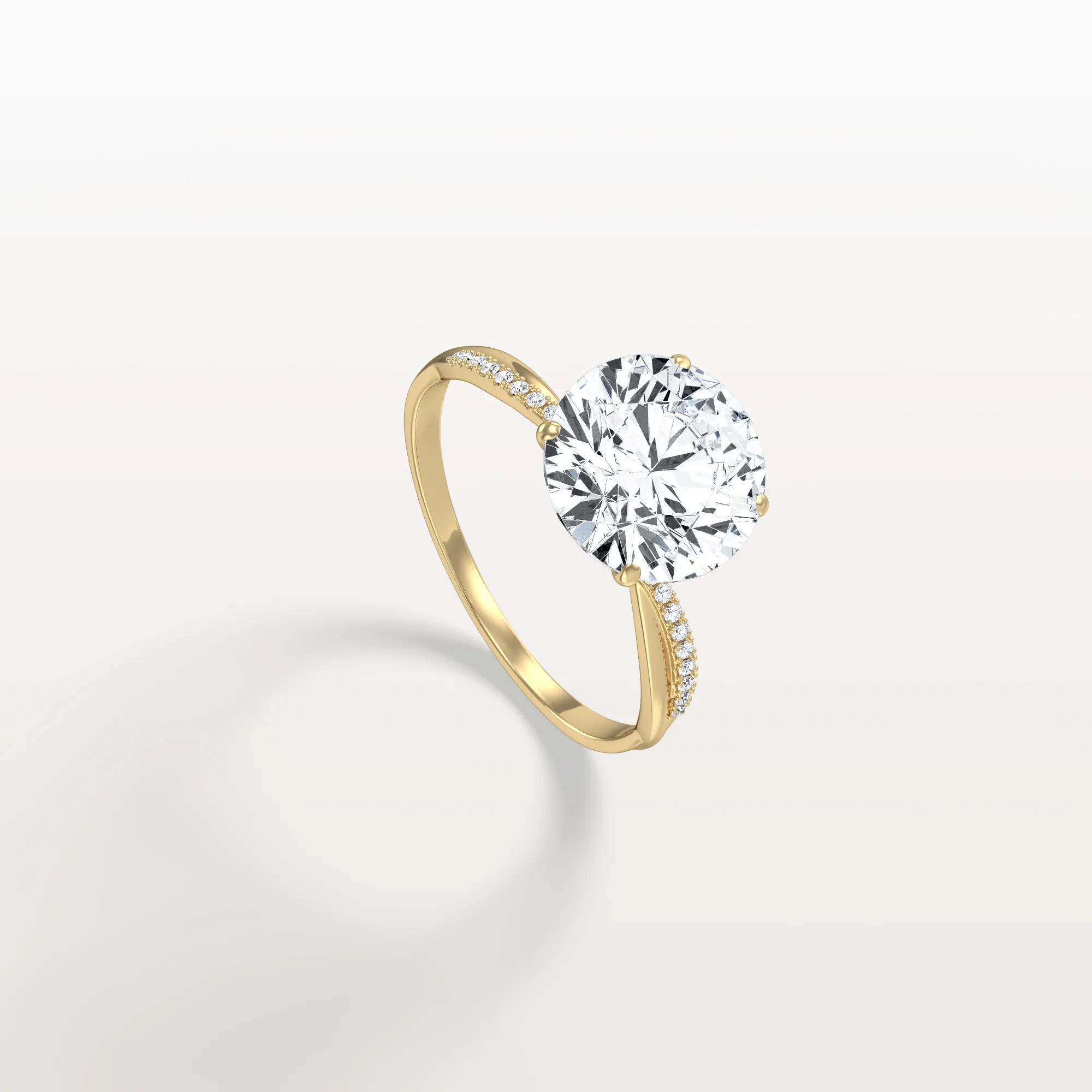 Alina丨3CT Twisted Engagement Ring with Round Lab Grown Diamond - Image 5
