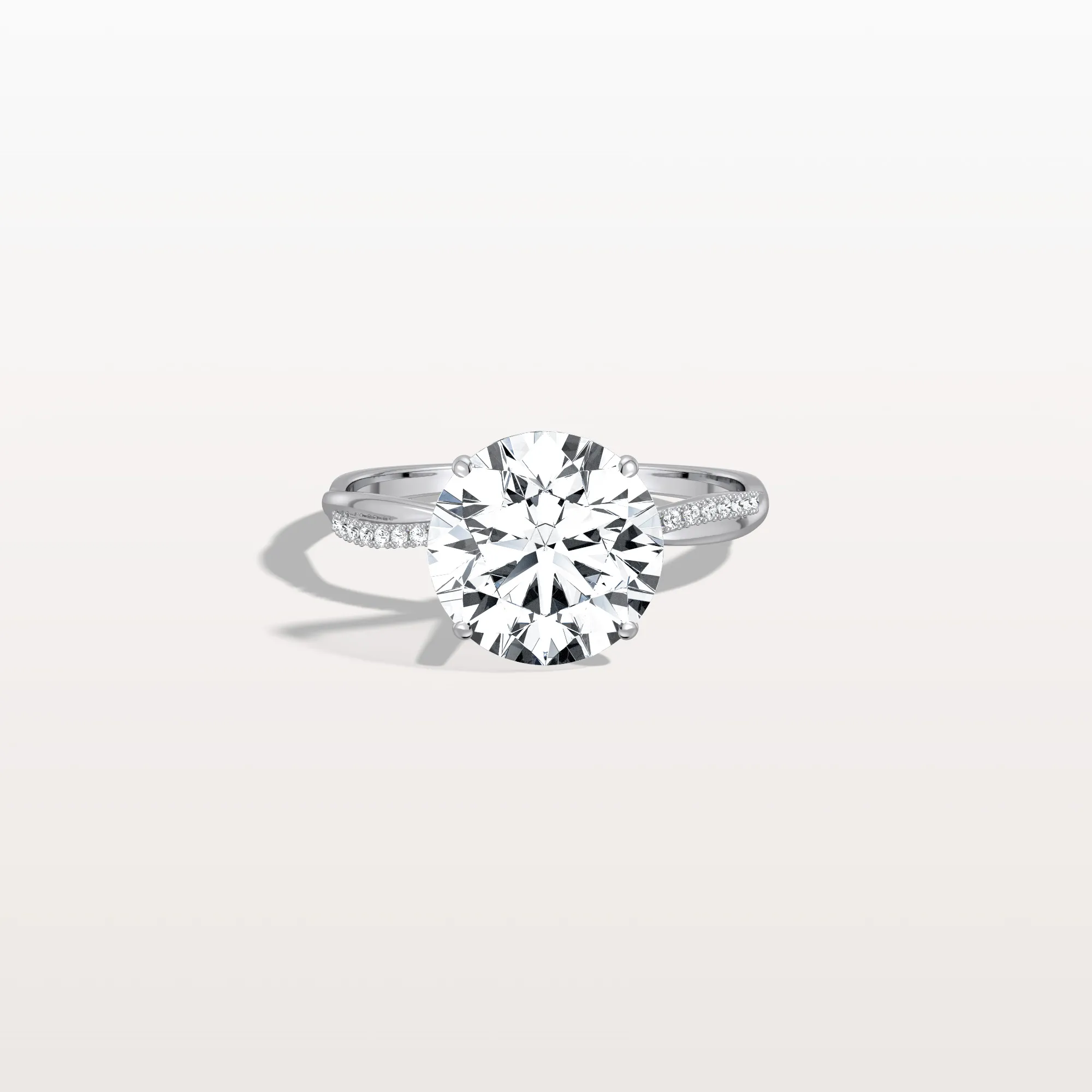Alina丨3CT Twisted Engagement Ring with Round Lab Grown Diamond - Image 9