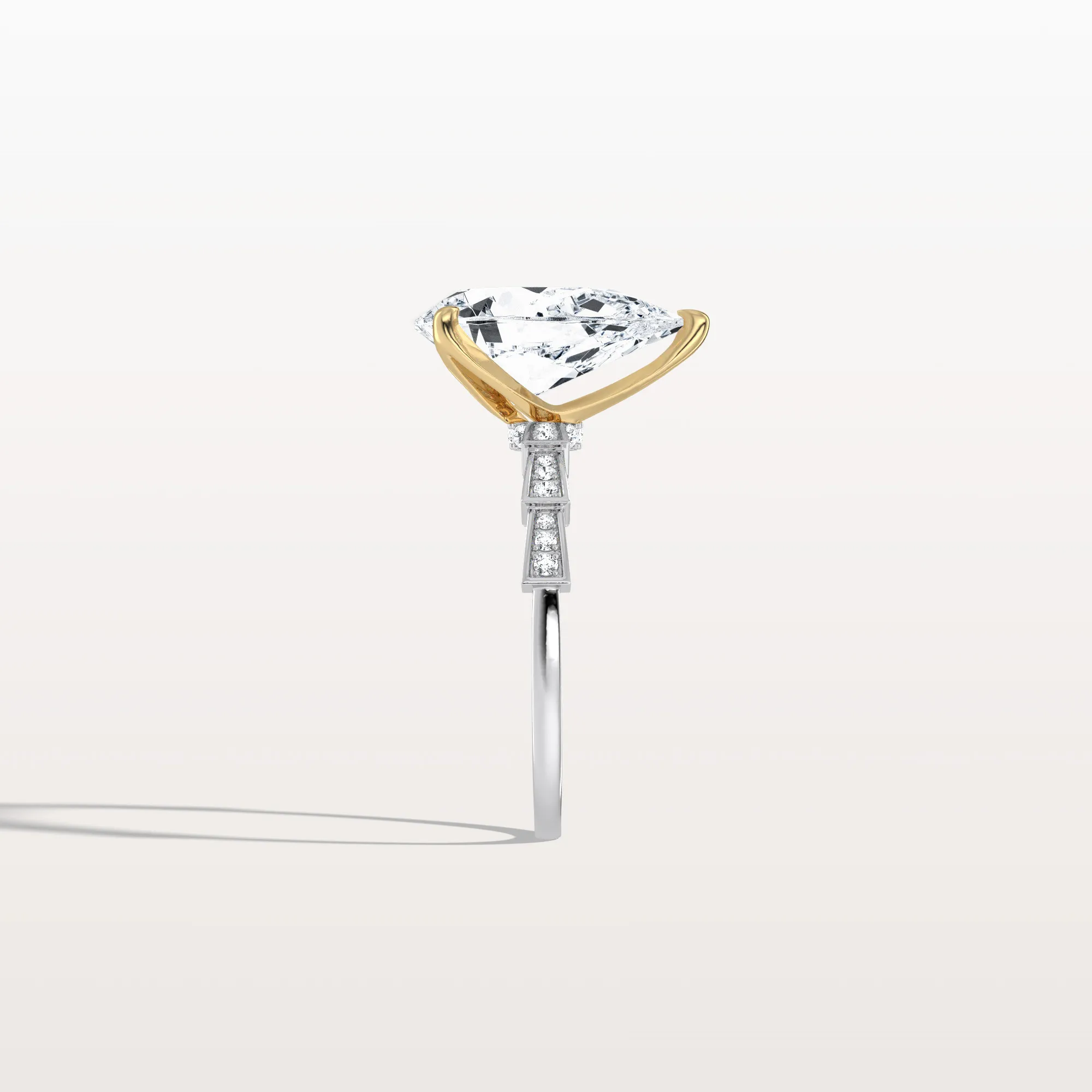 Celeste丨3CT Pear Cut Lab Diamond Hidden Halo Ring-Modern Style - Image 36
