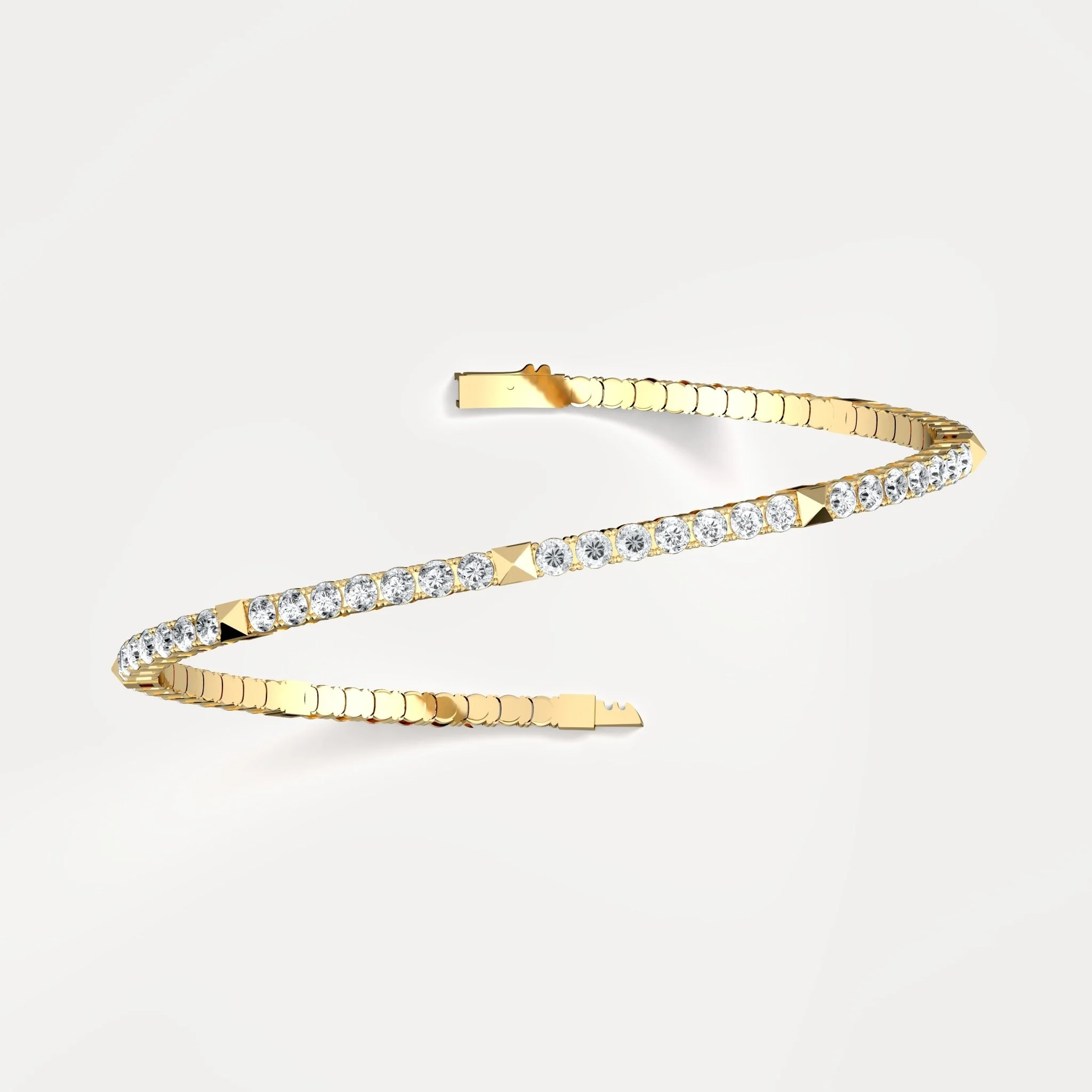 4.30CTW DEW Moissanite Flexible Bangle Bracelets - Image 11