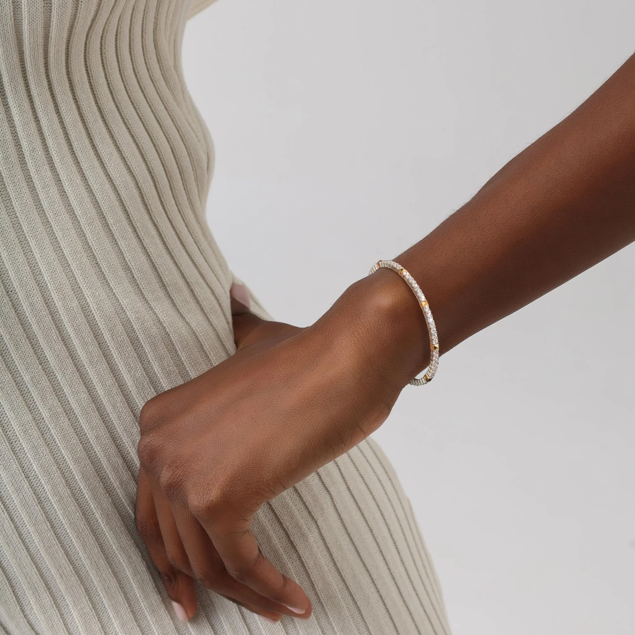 4.30CTW DEW Moissanite Flexible Bangle Bracelets - Image 3
