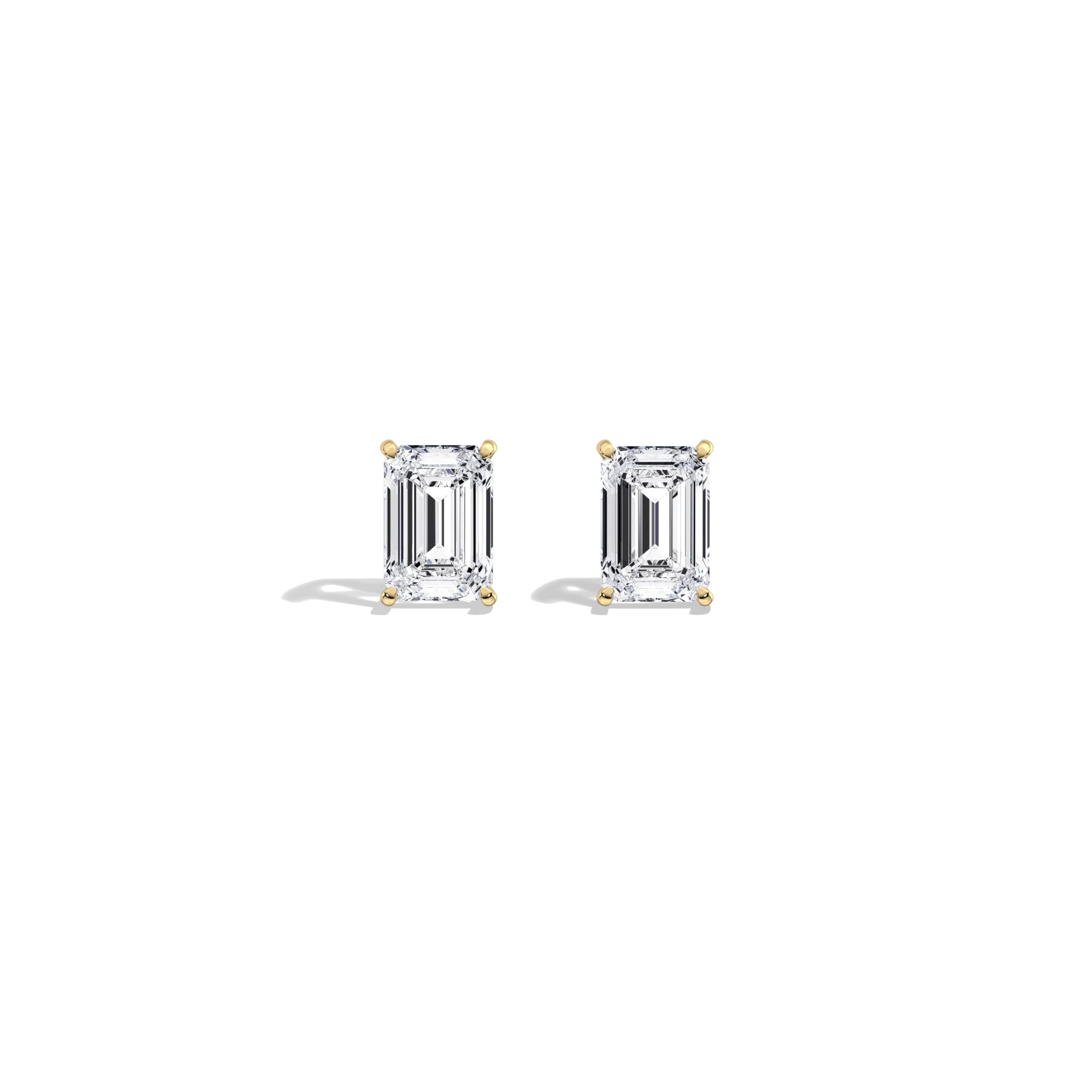 4CTW Claw Prong Emerald Lab Grown Diamond IGI Stud Earring