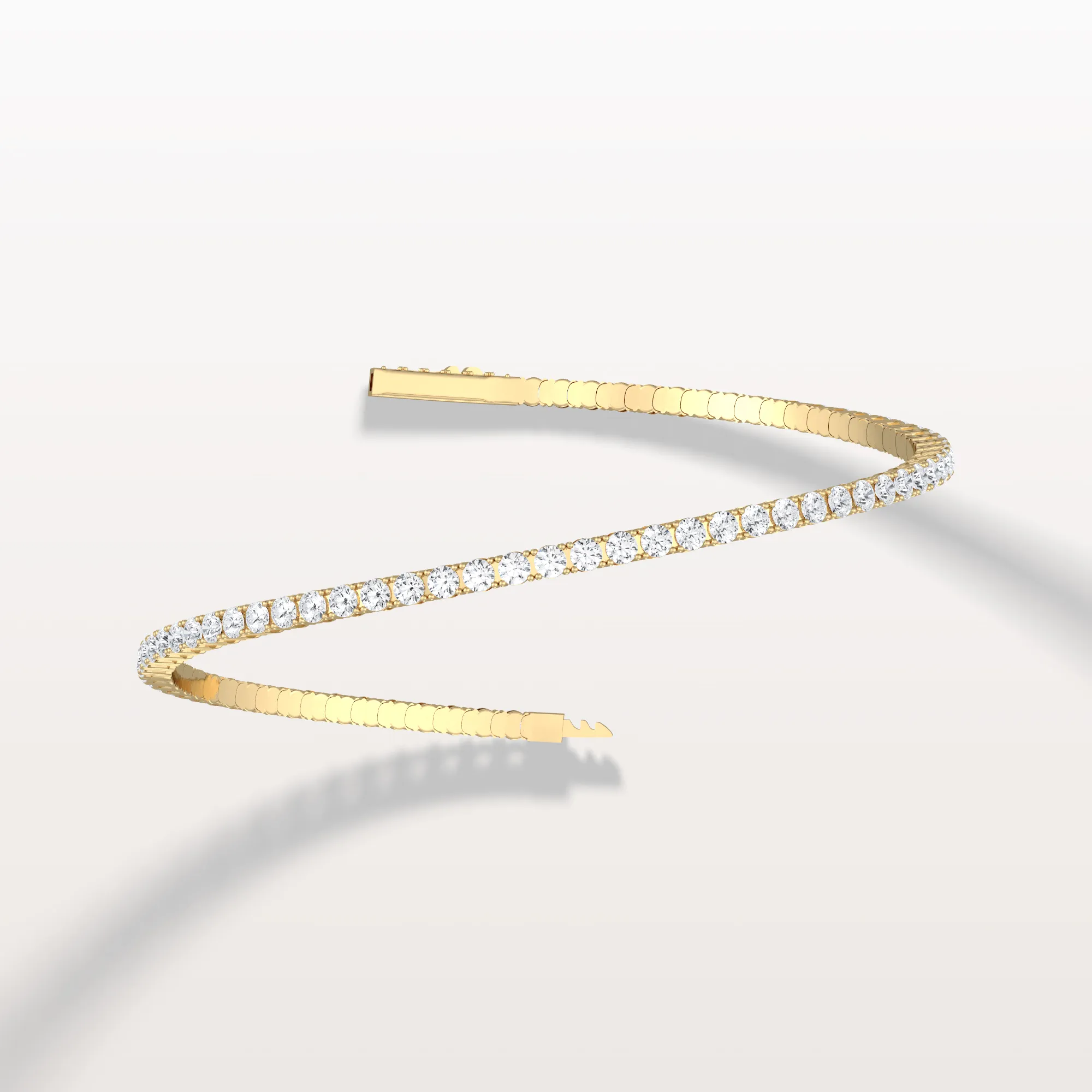 5.08CTW VVS Lab Grown Diamond Full Eternity 7.3 Inches Flexible Bangle - Image 12