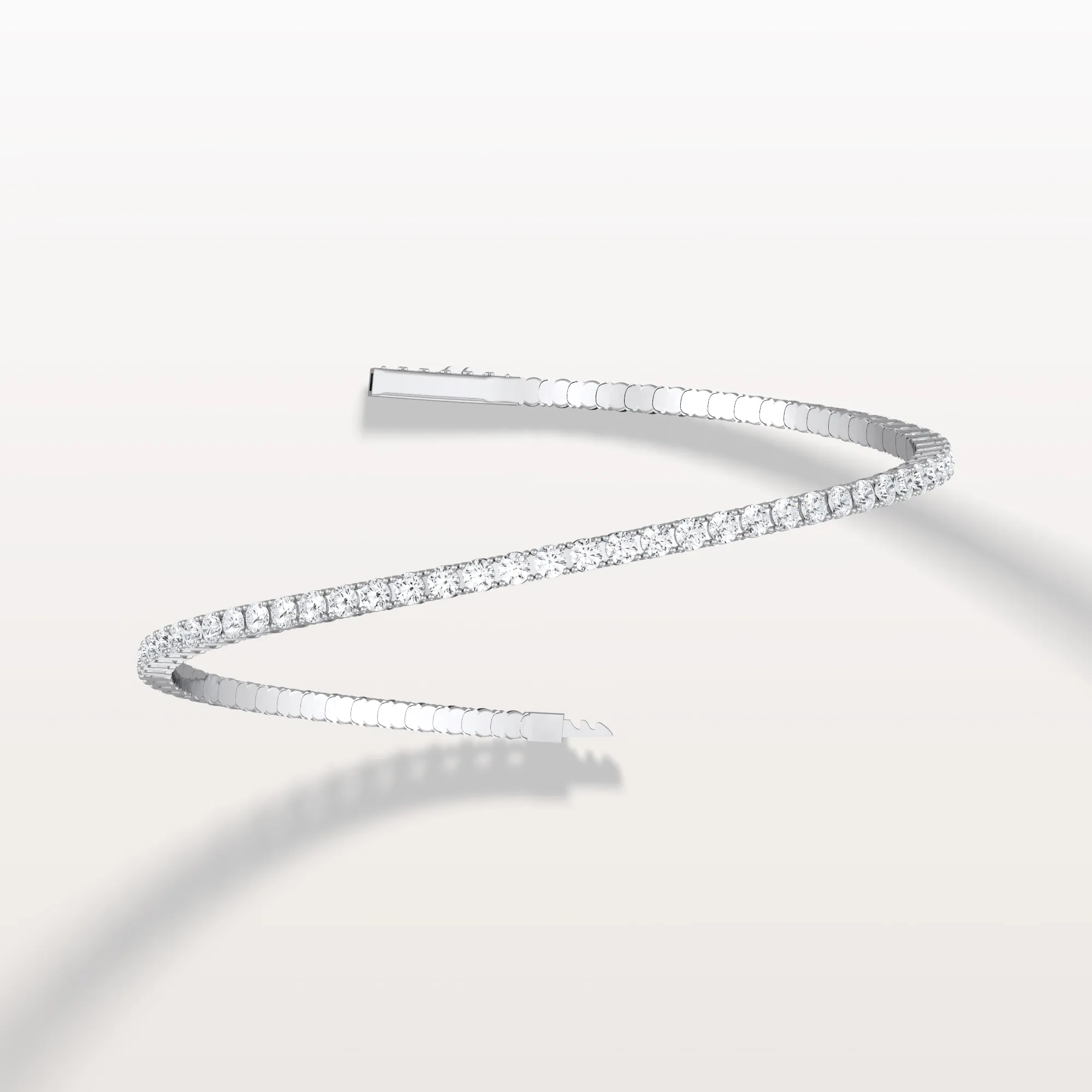 5.08CTW VVS Lab Grown Diamond Full Eternity 7.3 Inches Flexible Bangle - Image 29