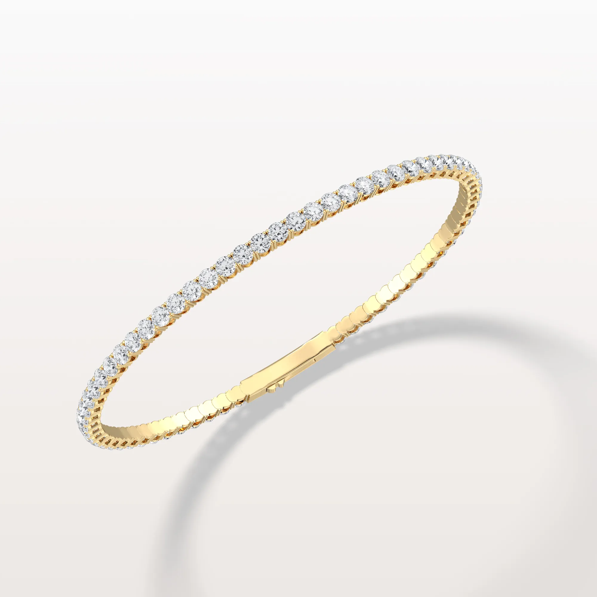 5.08CTW VVS Lab Grown Diamond Full Eternity 7.3 Inches Flexible Bangle - Image 9
