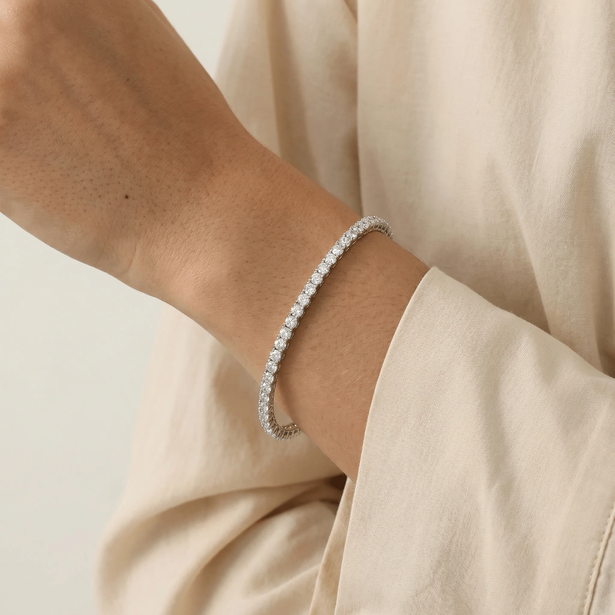 6 CTW Lab-Grown Diamond Tennis Bracelet in 14K Gold/Platinum – Classic & Timeless - Image 2