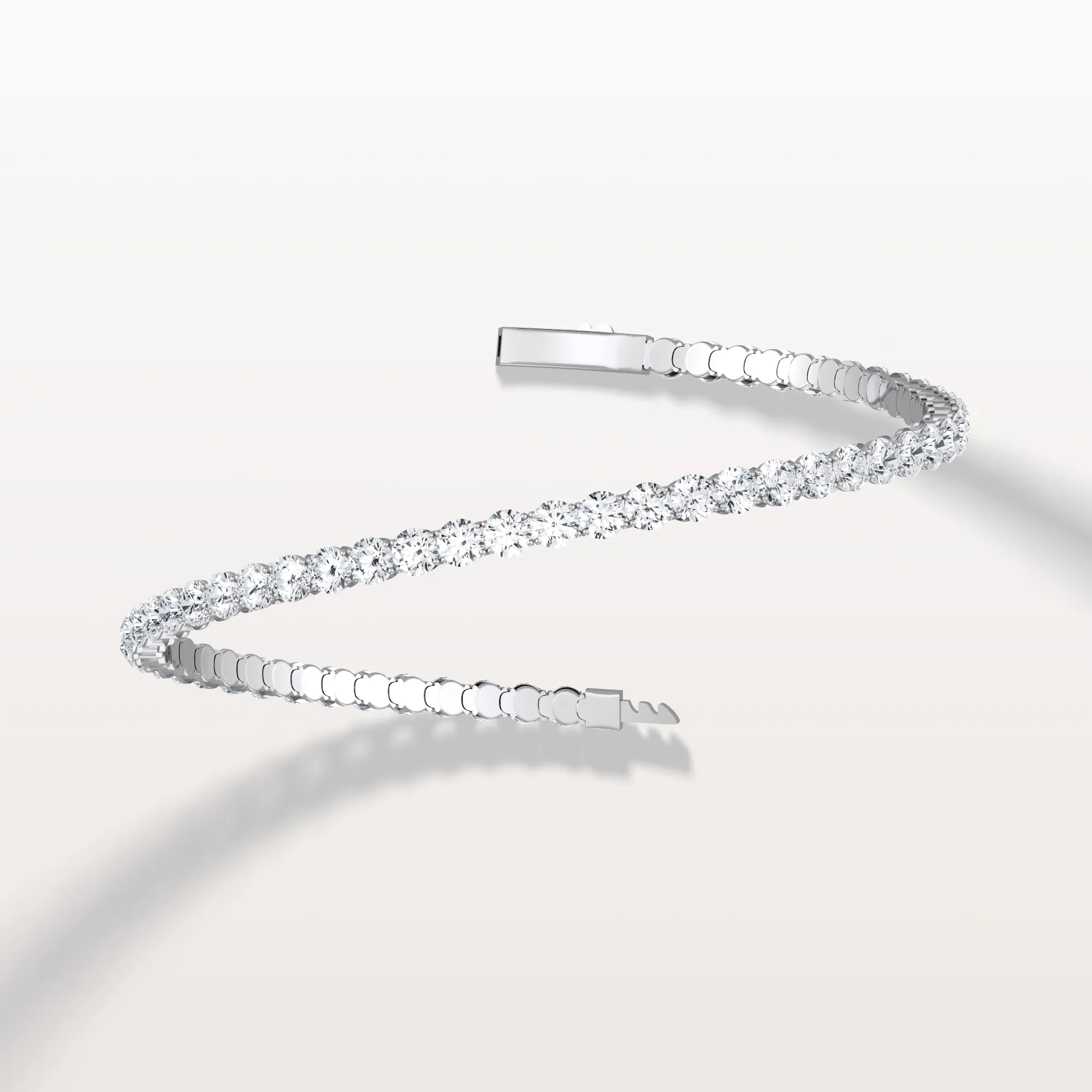 6.18CTW VVS Lab Grown Diamond Full Eternity 7.5 Inches Flexible Bangle - Image 7