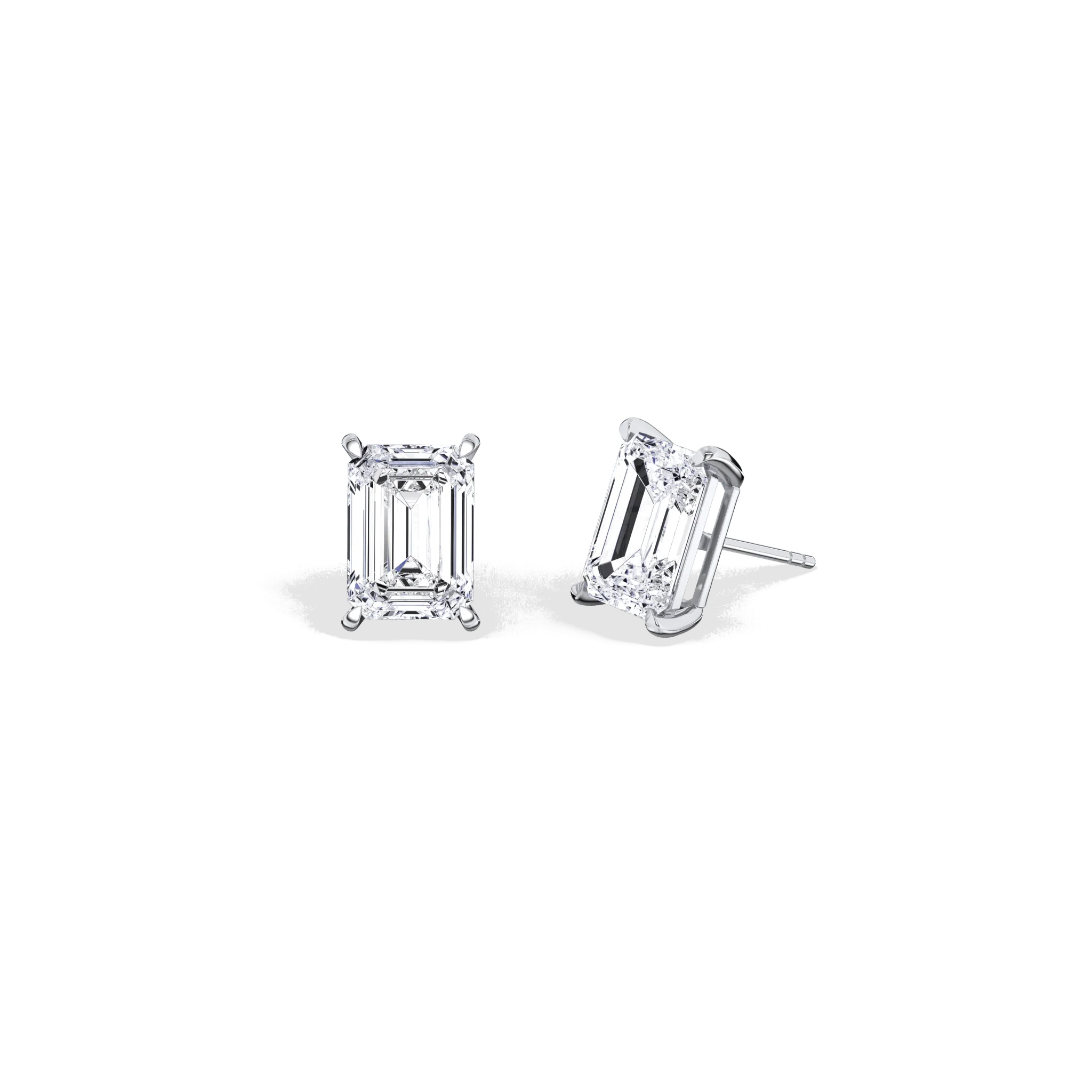 6CTW Claw Prong Emerald Lab Grown Diamond Solitaire Stud Earrings - Image 20