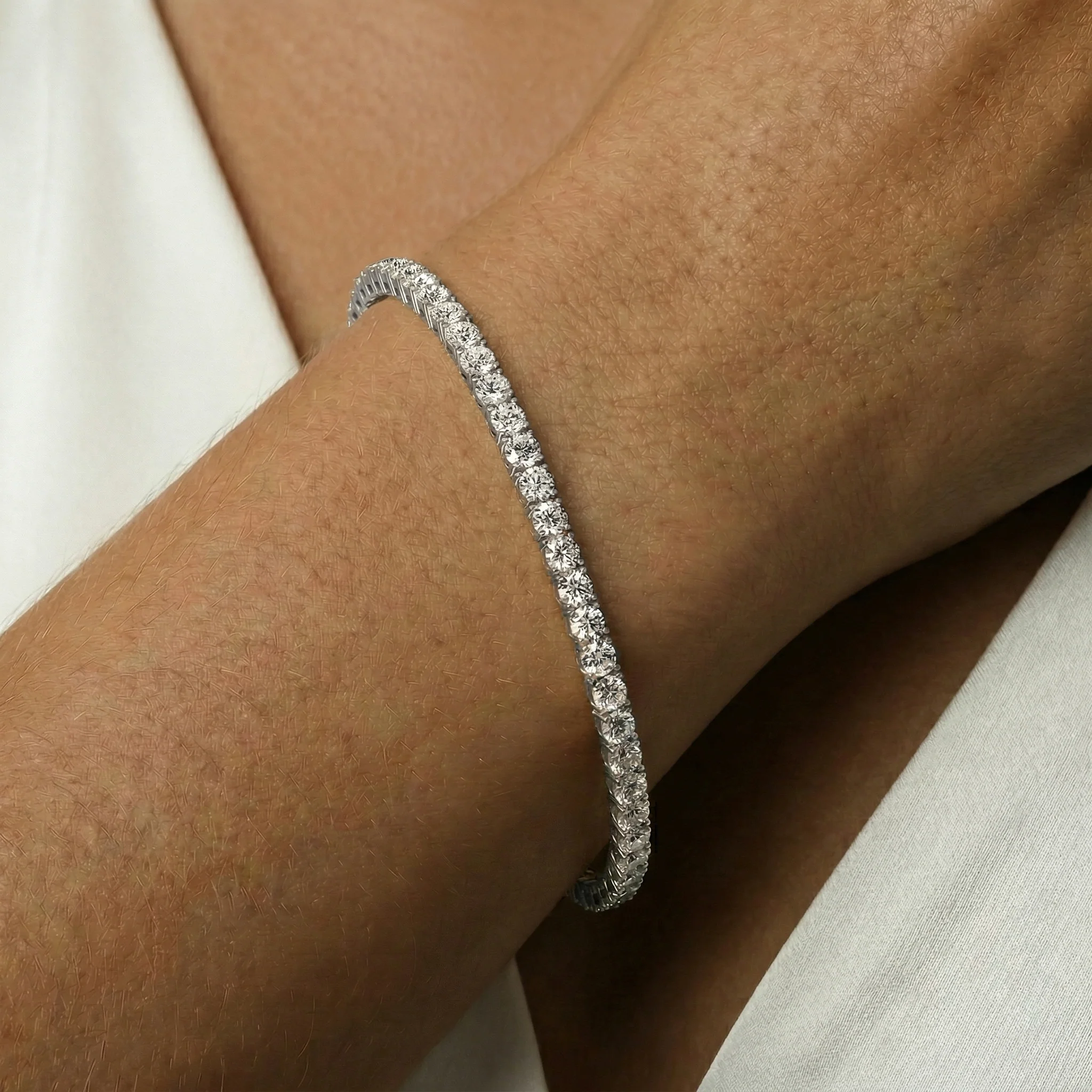 7 CTW Luxury Lab-Grown Diamond Tennis Bracelet in Sterling Silver - Image 3
