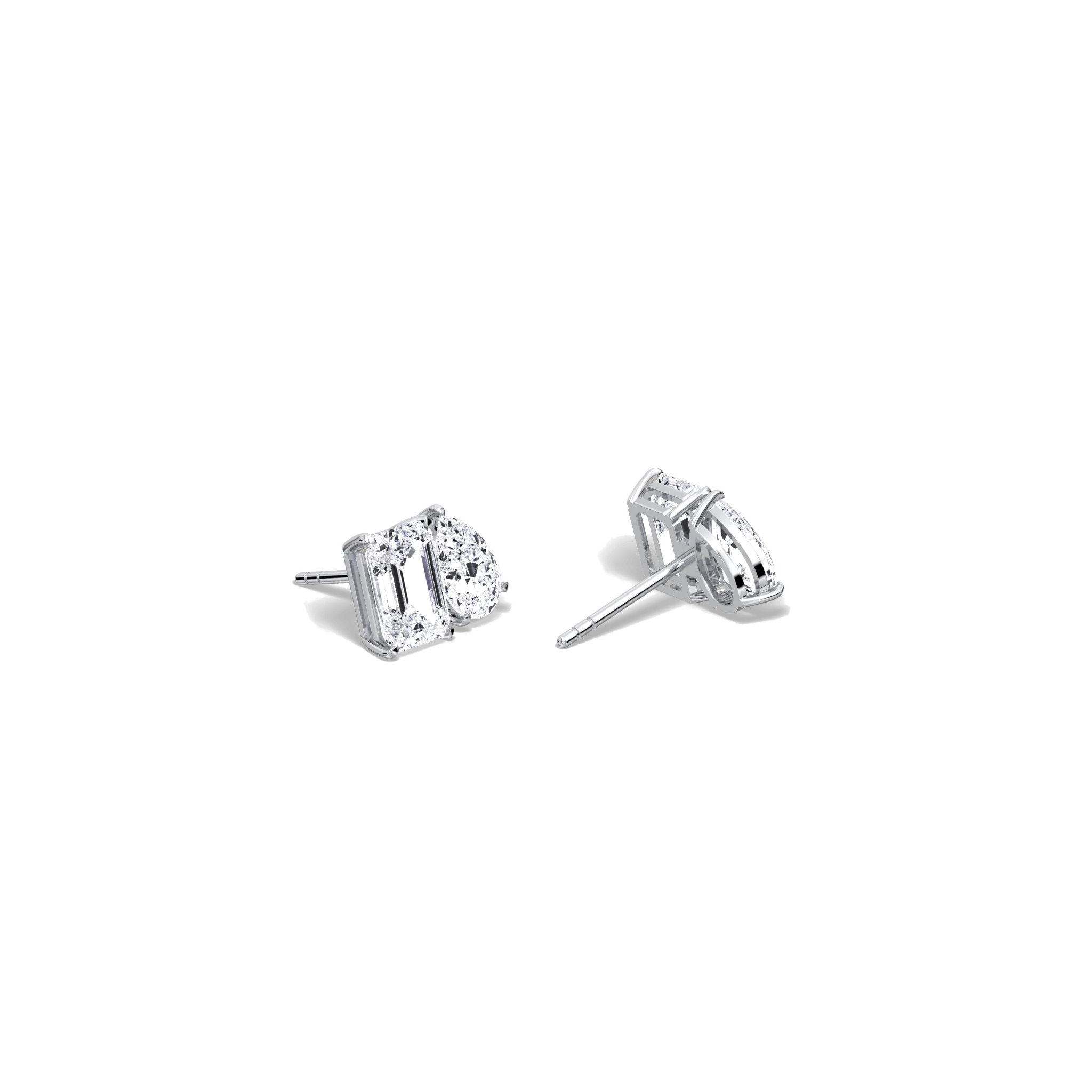 8CTW Lab Diamond Toi Et Moi Stud Earring - Image 11