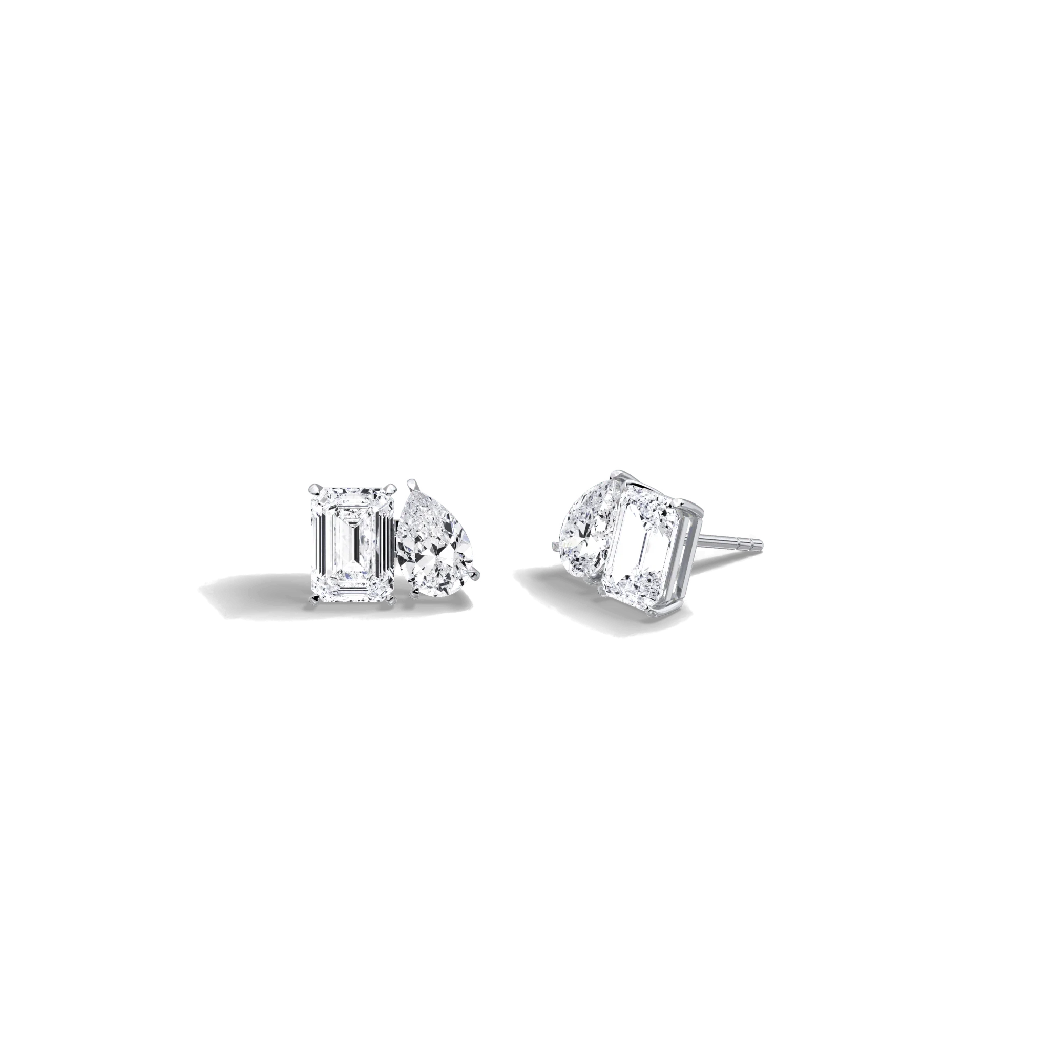 8CTW Lab Diamond Toi Et Moi Stud Earring - Image 12