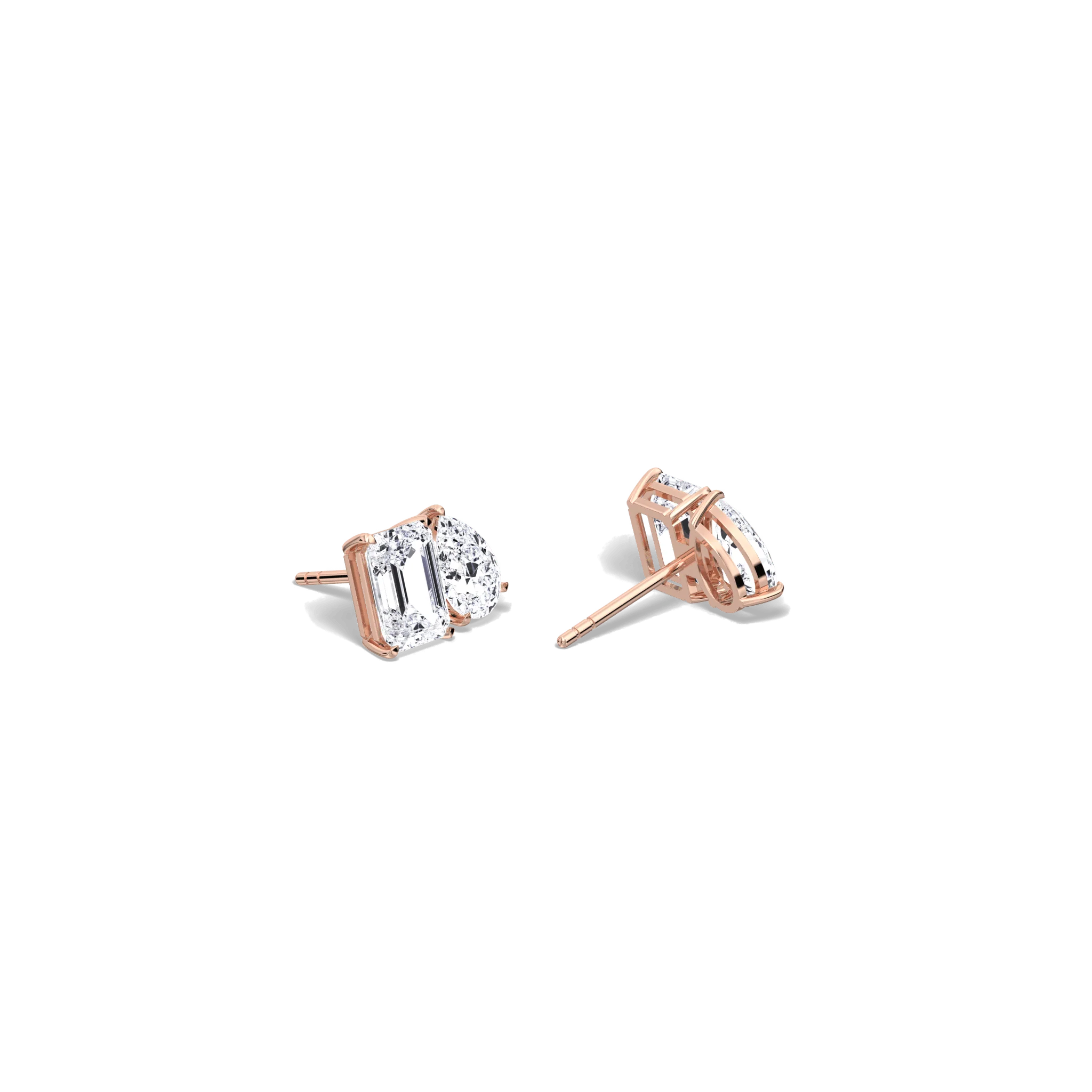 8CTW Lab Diamond Toi Et Moi Stud Earring - Image 17