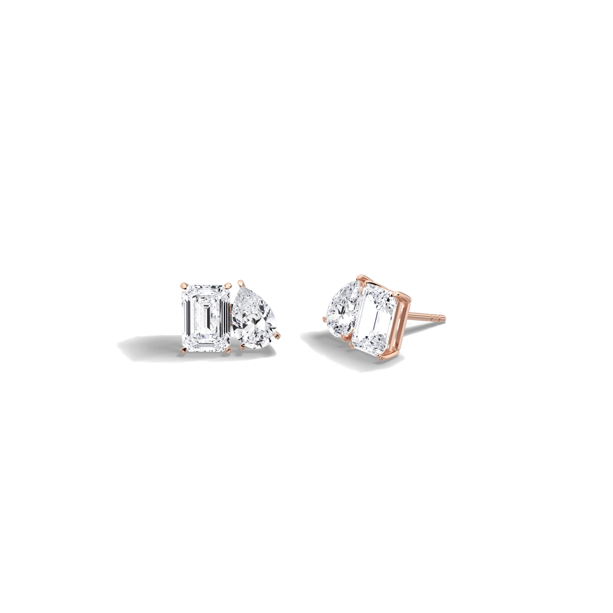 8CTW Lab Diamond Toi Et Moi Stud Earring - Image 18