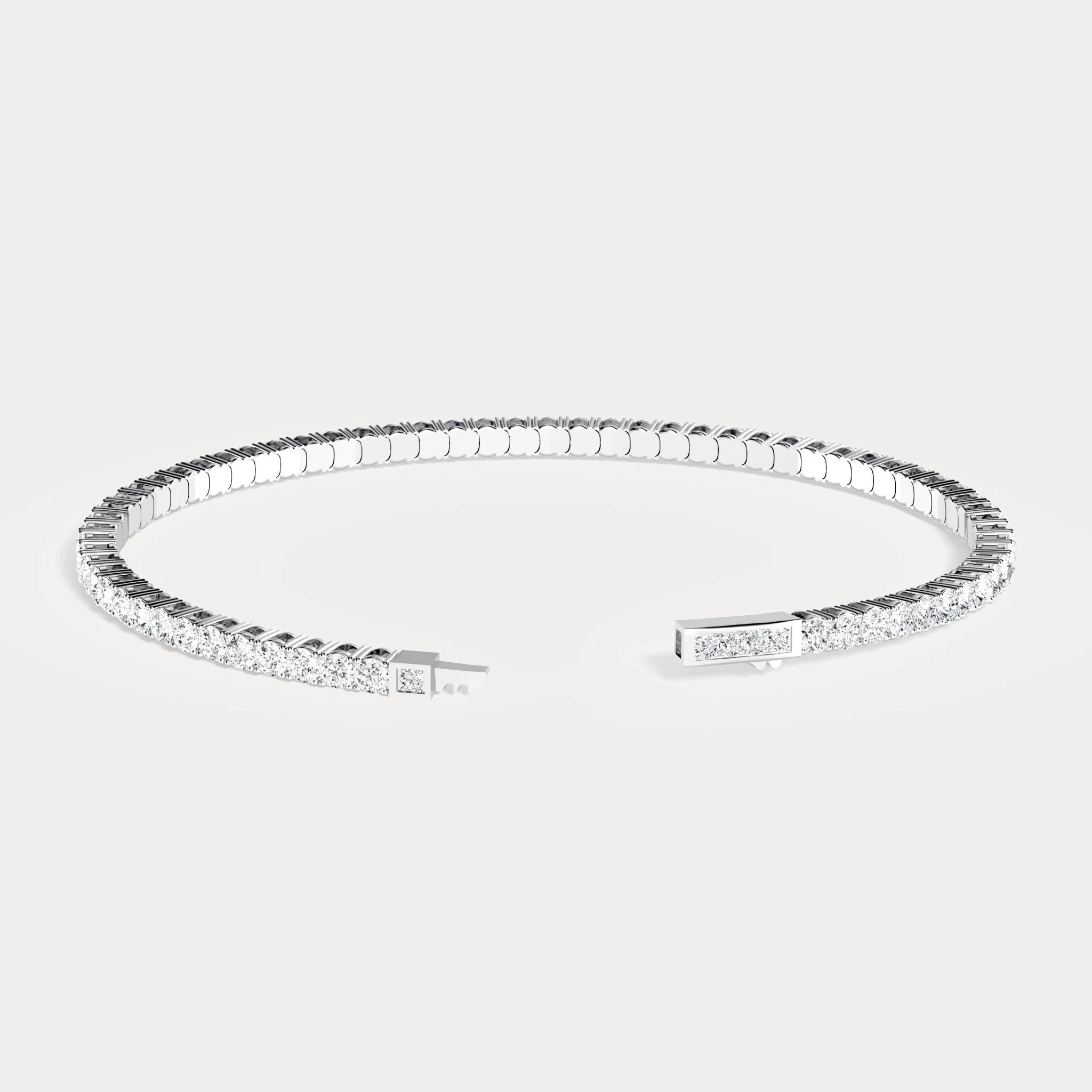 925 Sterling Silver Moissanite Flexible Bangle Bracelet - Image 7