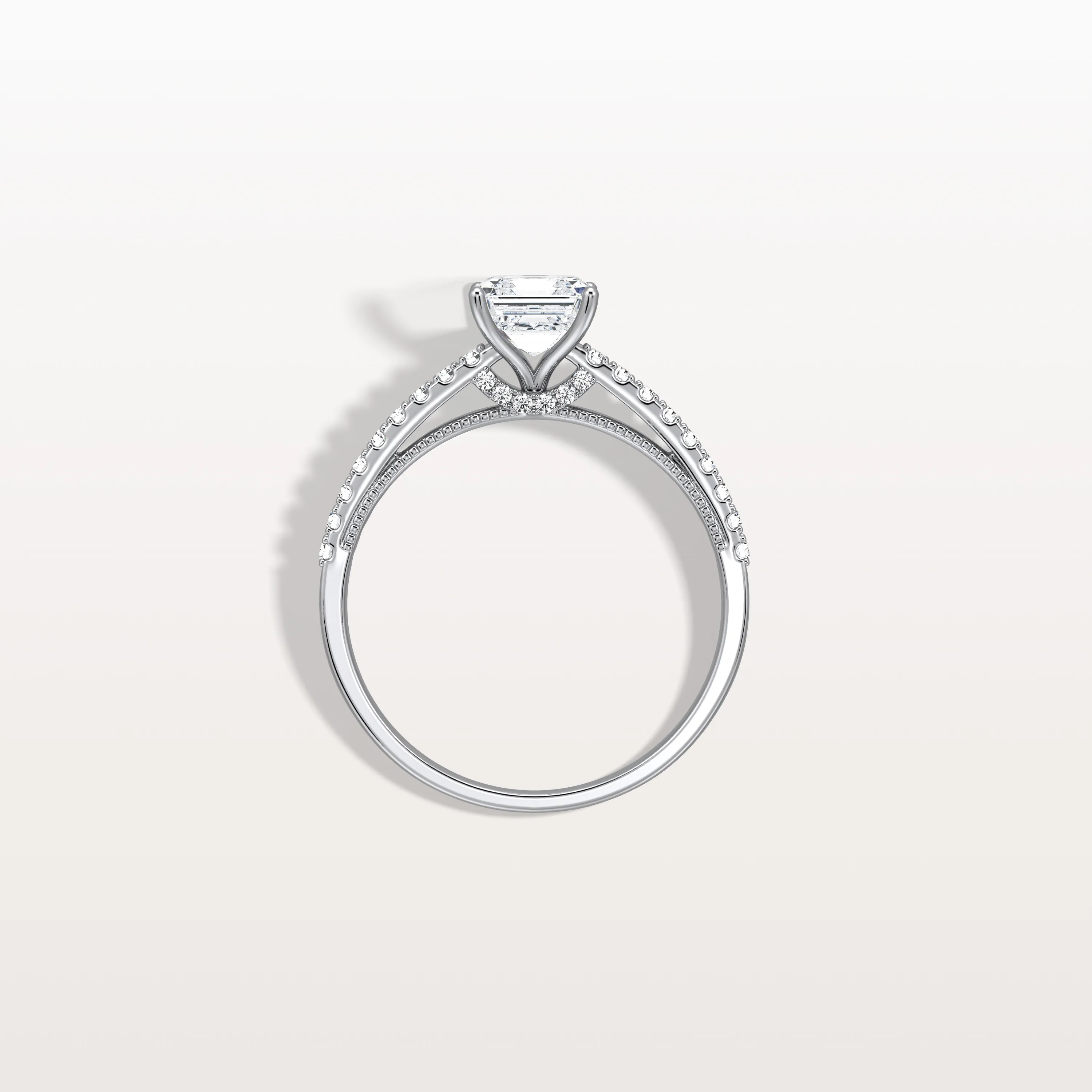 Thea丨Asscher Cut Pave Solitaire 1CT Lab Grown Engagement Ring - Image 14