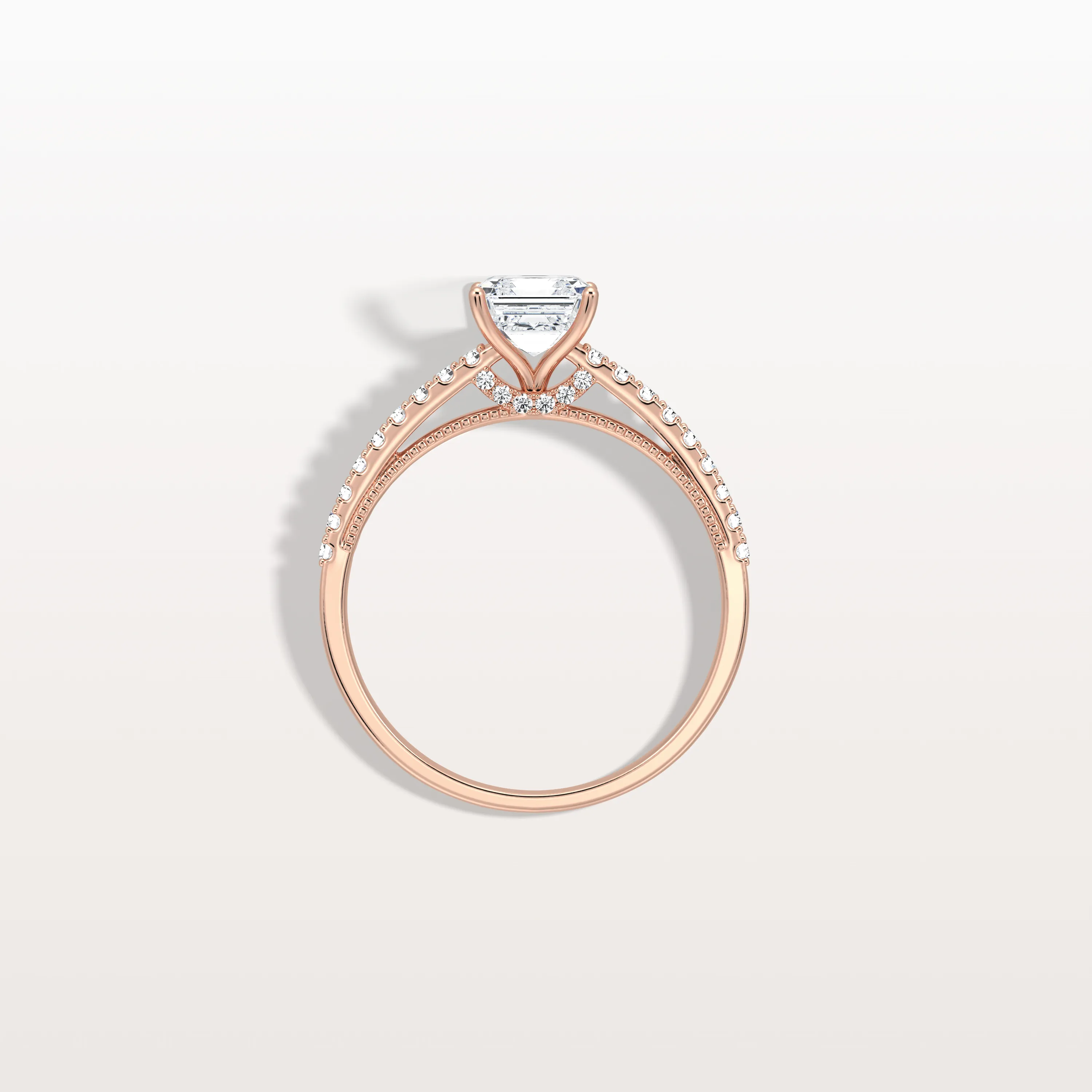 Thea丨Asscher Cut Pave Solitaire 1CT Lab Grown Engagement Ring - Image 21