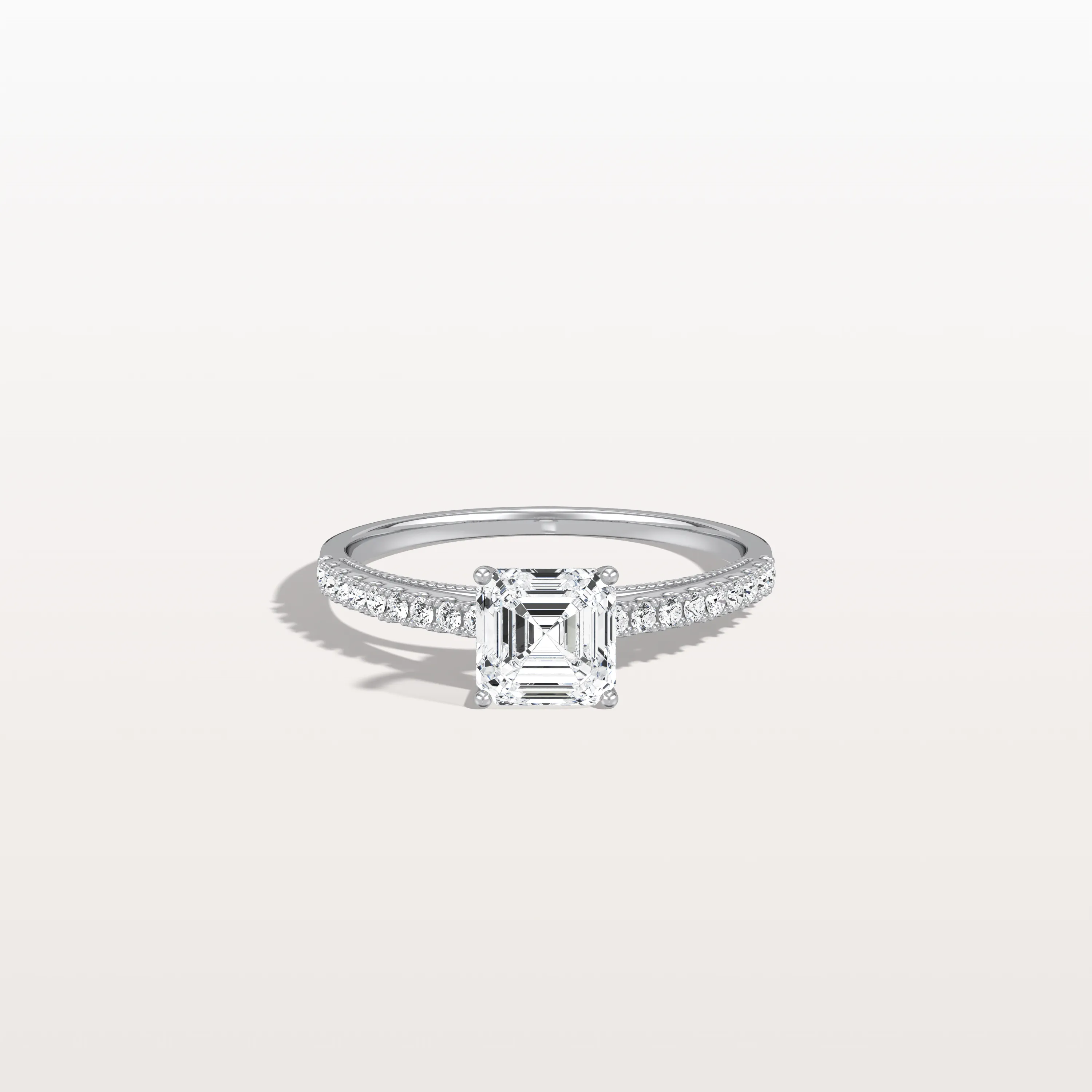 Thea丨Asscher Cut Pave Solitaire 1CT Lab Grown Engagement Ring - Image 23