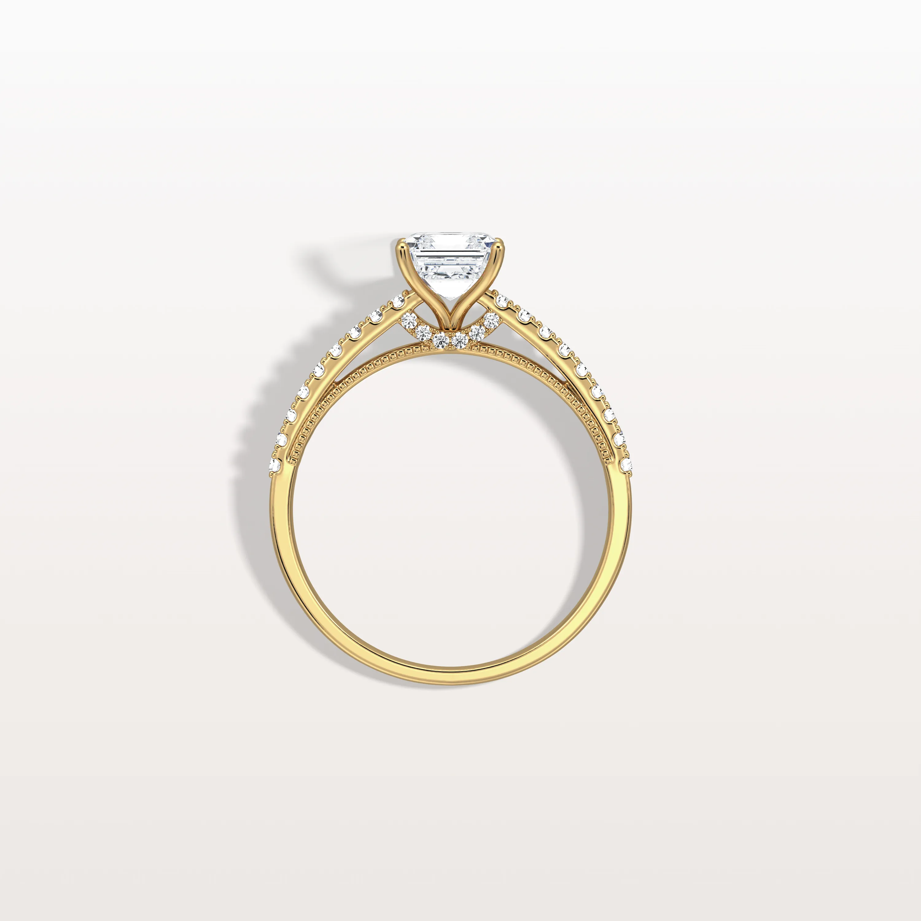 Thea丨Asscher Cut Pave Solitaire 1CT Lab Grown Engagement Ring - Image 6
