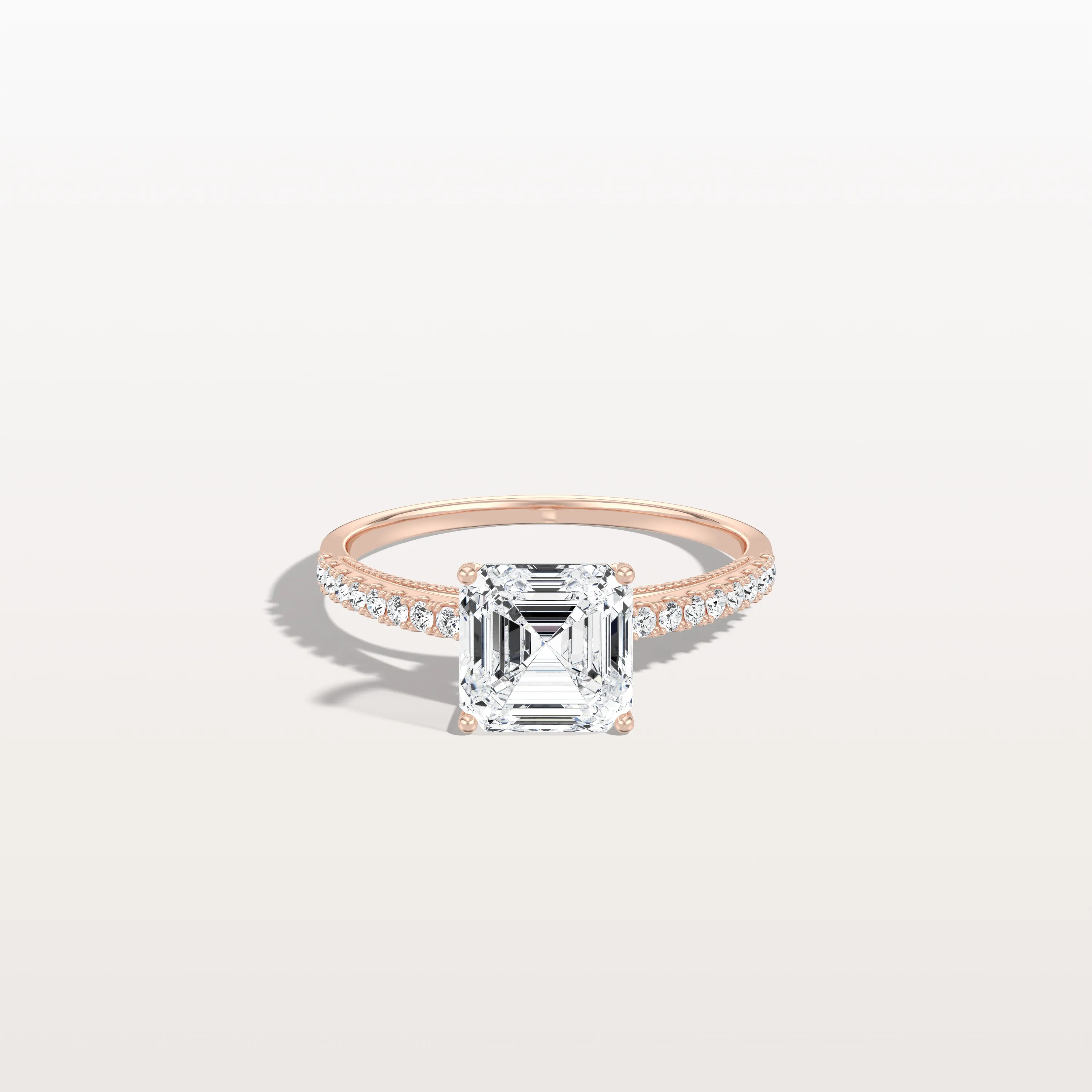 Thea丨Asscher Cut Pave Solitaire 2CT Lab Grown Engagement Ring - Image 16