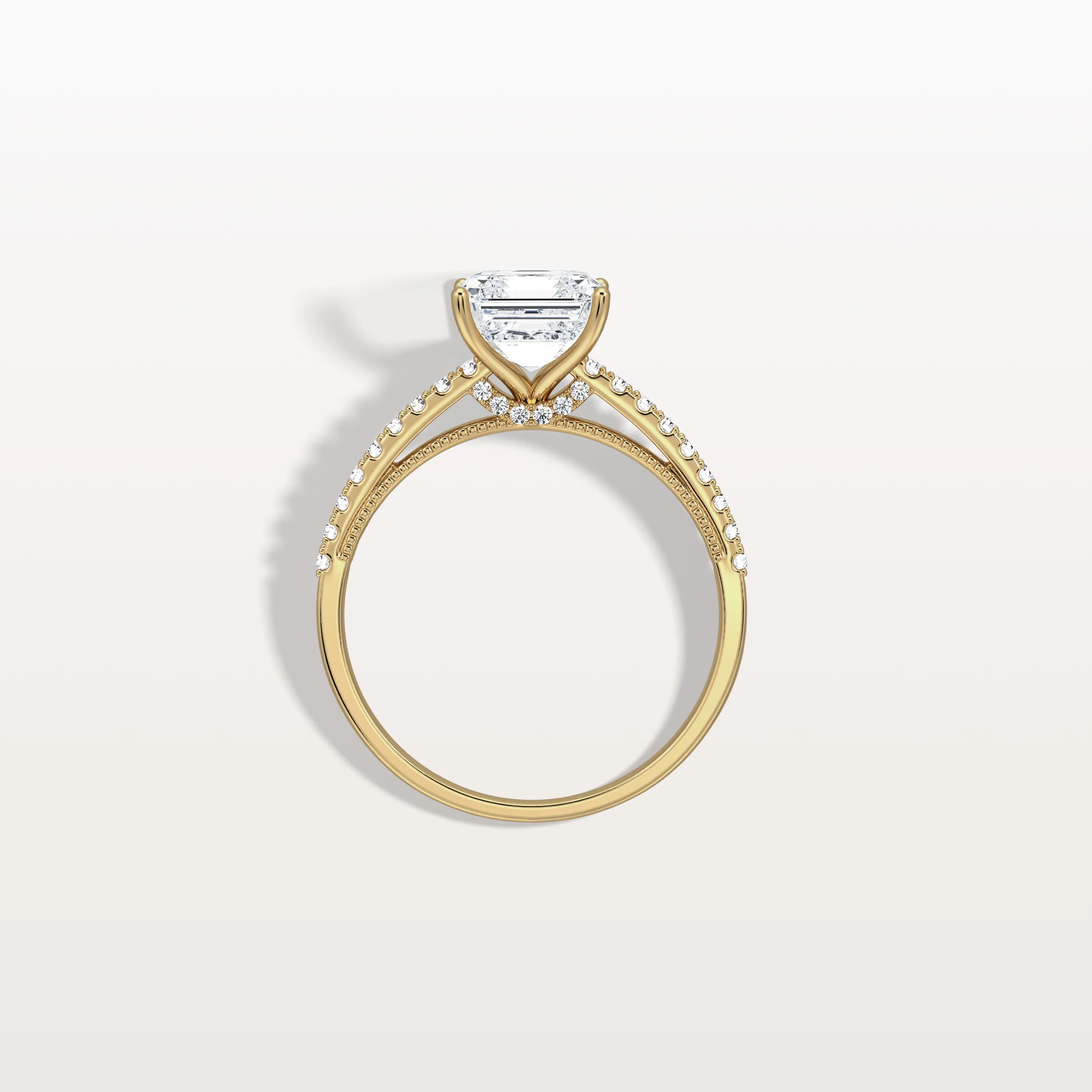 Thea丨Asscher Cut Pave Solitaire 2CT Lab Grown Engagement Ring - Image 5
