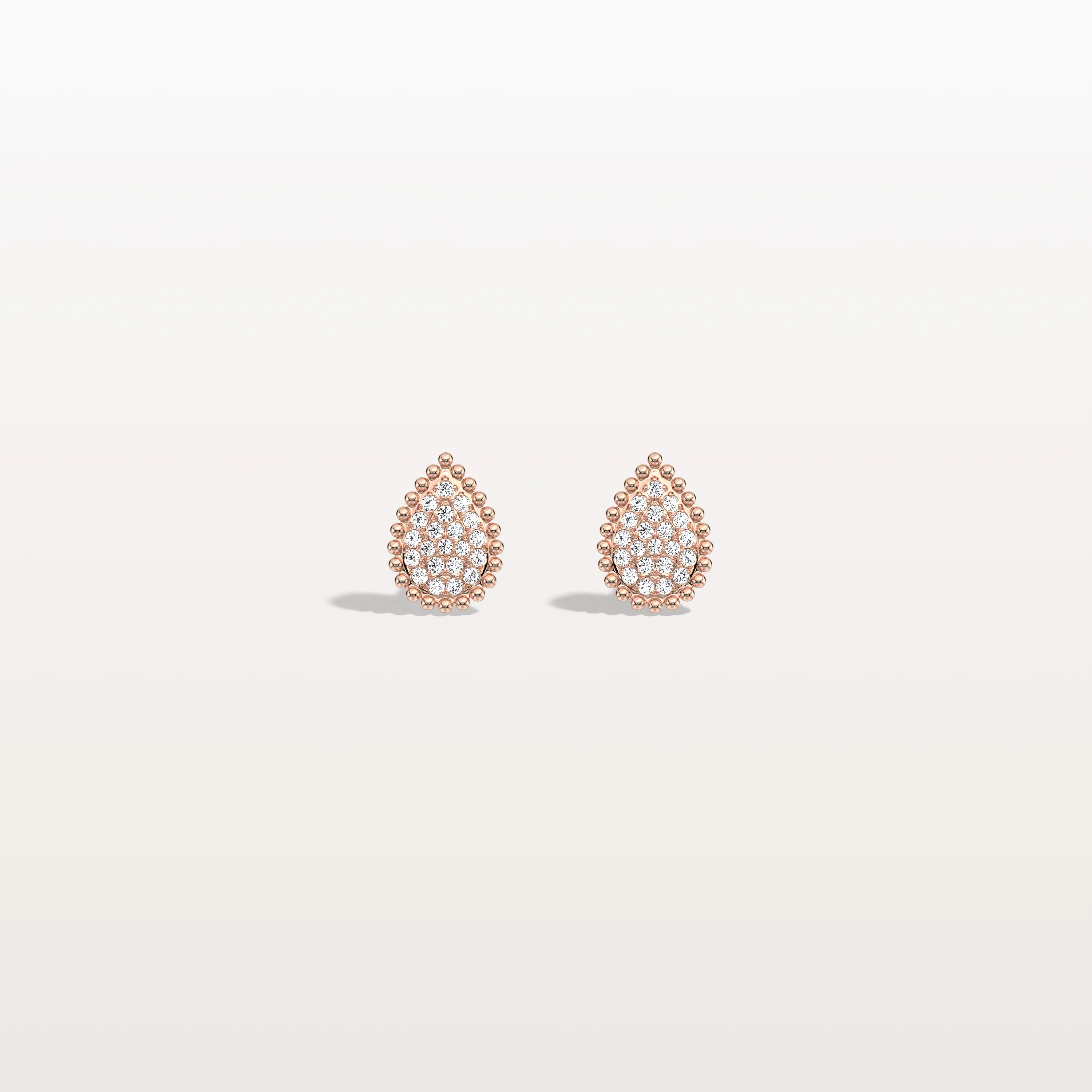 Beaded Teardrop Lab Grown Diamond Earrings in 14K White Gold - Image 14