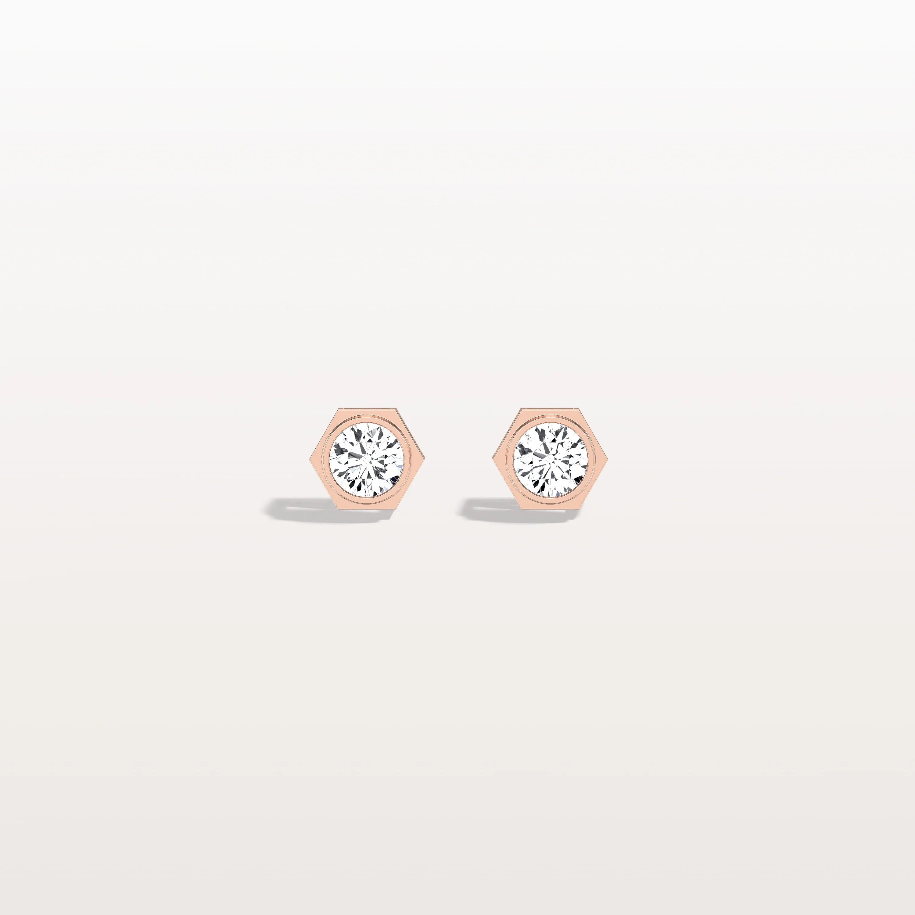 Bezel Lab Created Diamond 1CTW Stud Earrings in 14K Solid Gold - Image 14