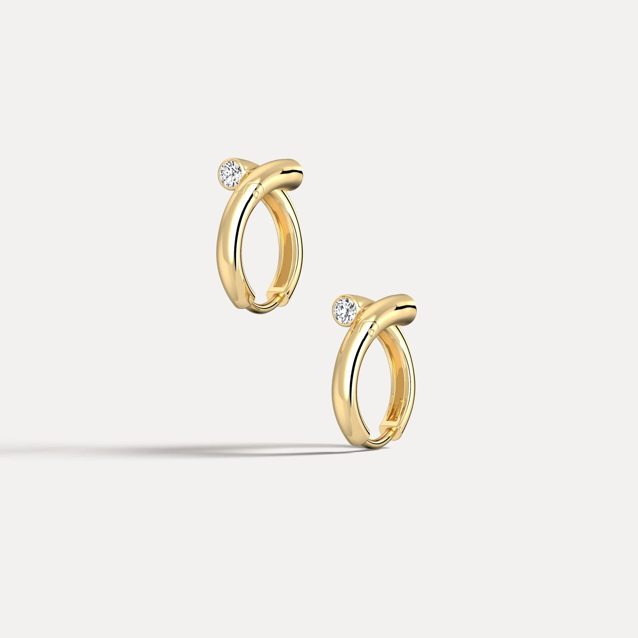 Bezel Set Lab-Grown Diamond Huggie Hoop Earrings in 925 Sterling Silver - Image 12