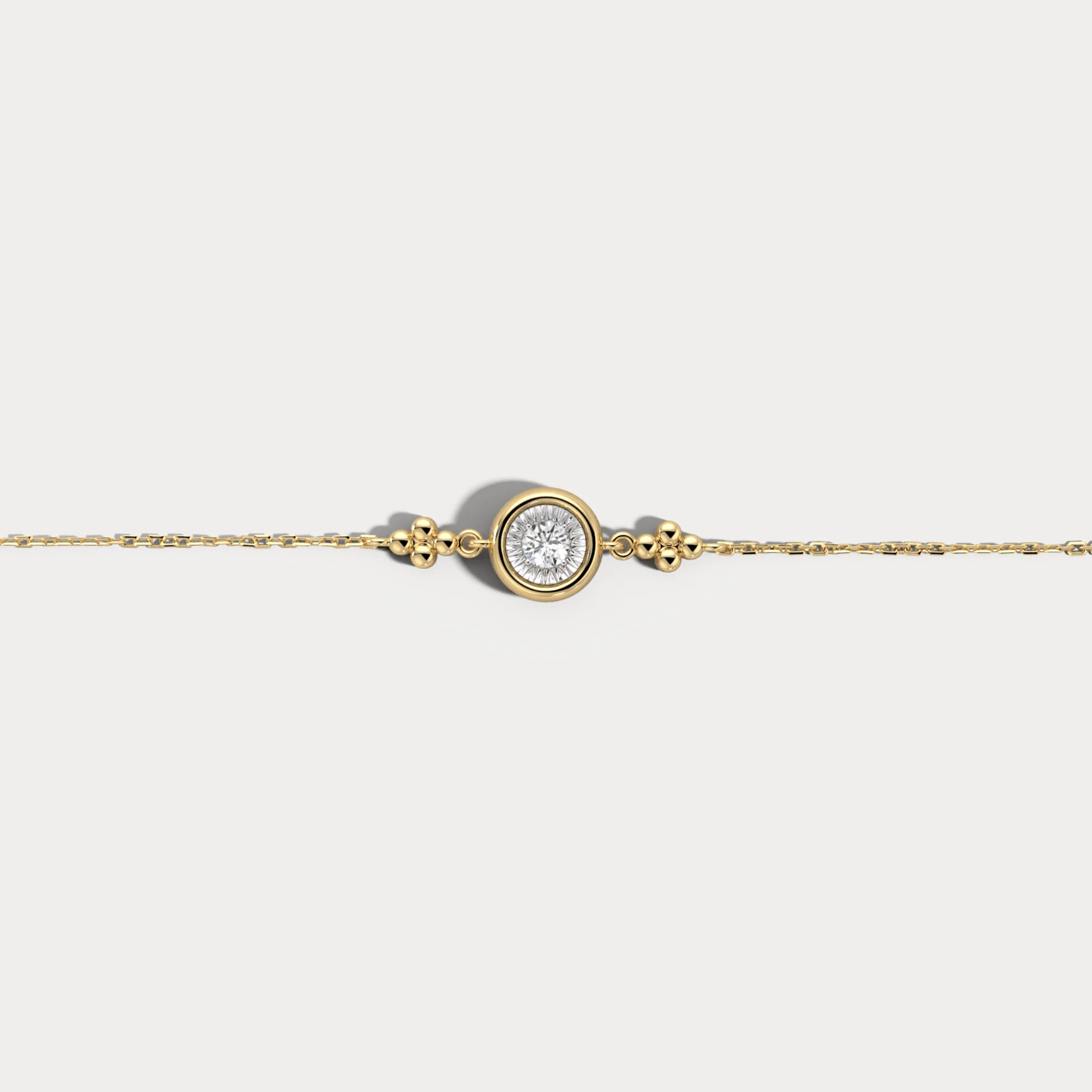 Bezel Set Lab-Grown Diamond Solitaire Chain Bracelet in Sterling Silver - Image 5