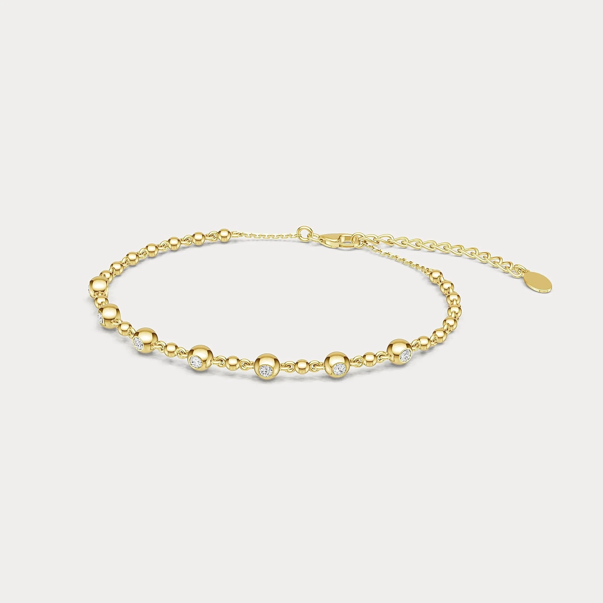 Bezel Set Lab-Grown Diamond Station Bracelet in Sterling Silver - Image 10