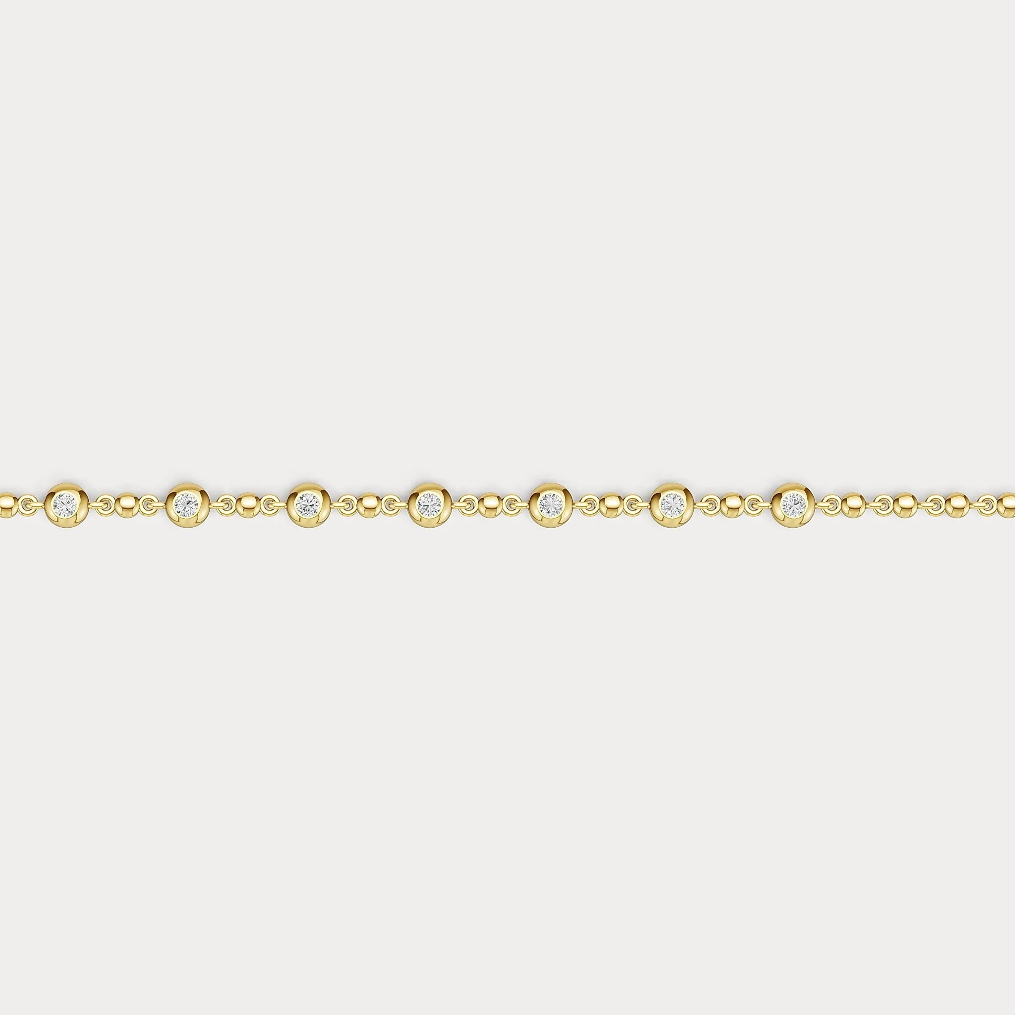 Bezel Set Lab-Grown Diamond Station Bracelet in Sterling Silver - Image 11