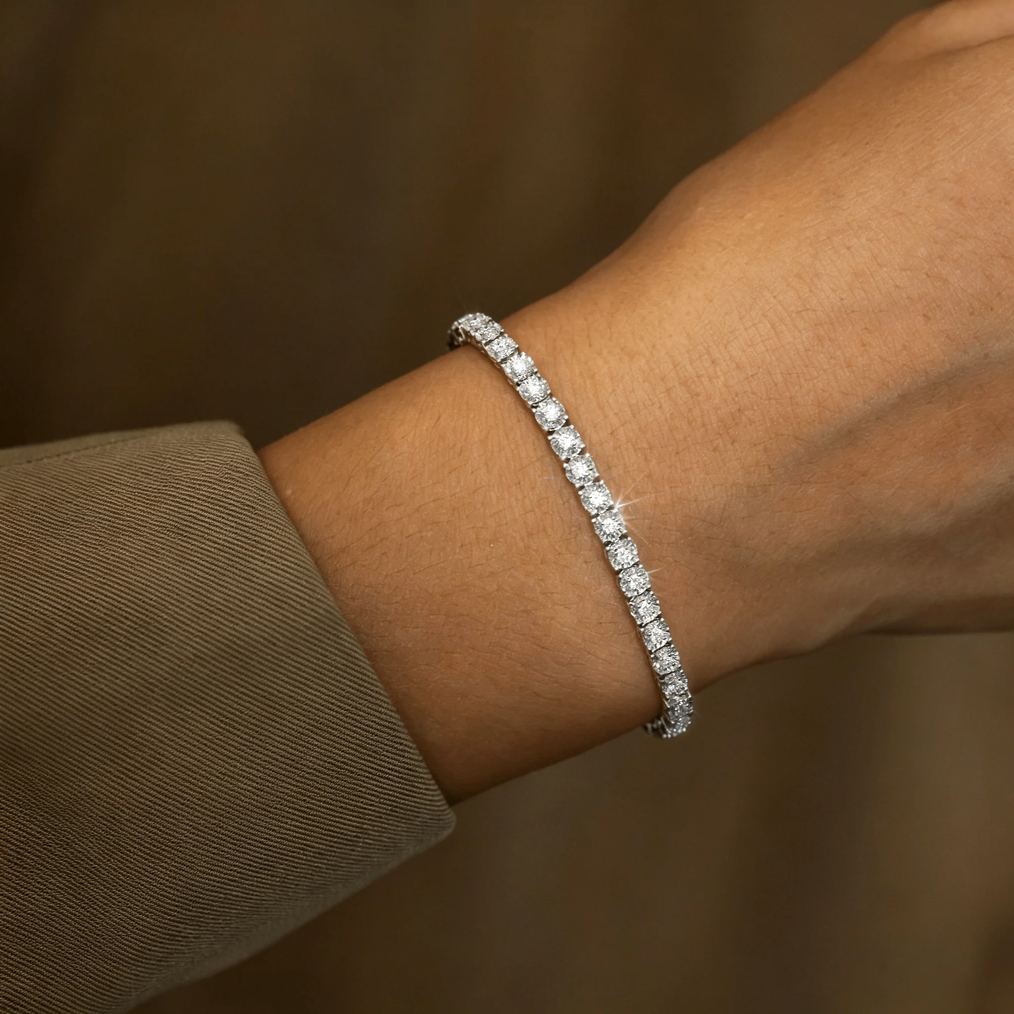 Brilliance Lab Created Diamond 1.00 CTW Tennis Bracelet in 925 Silver - Image 6