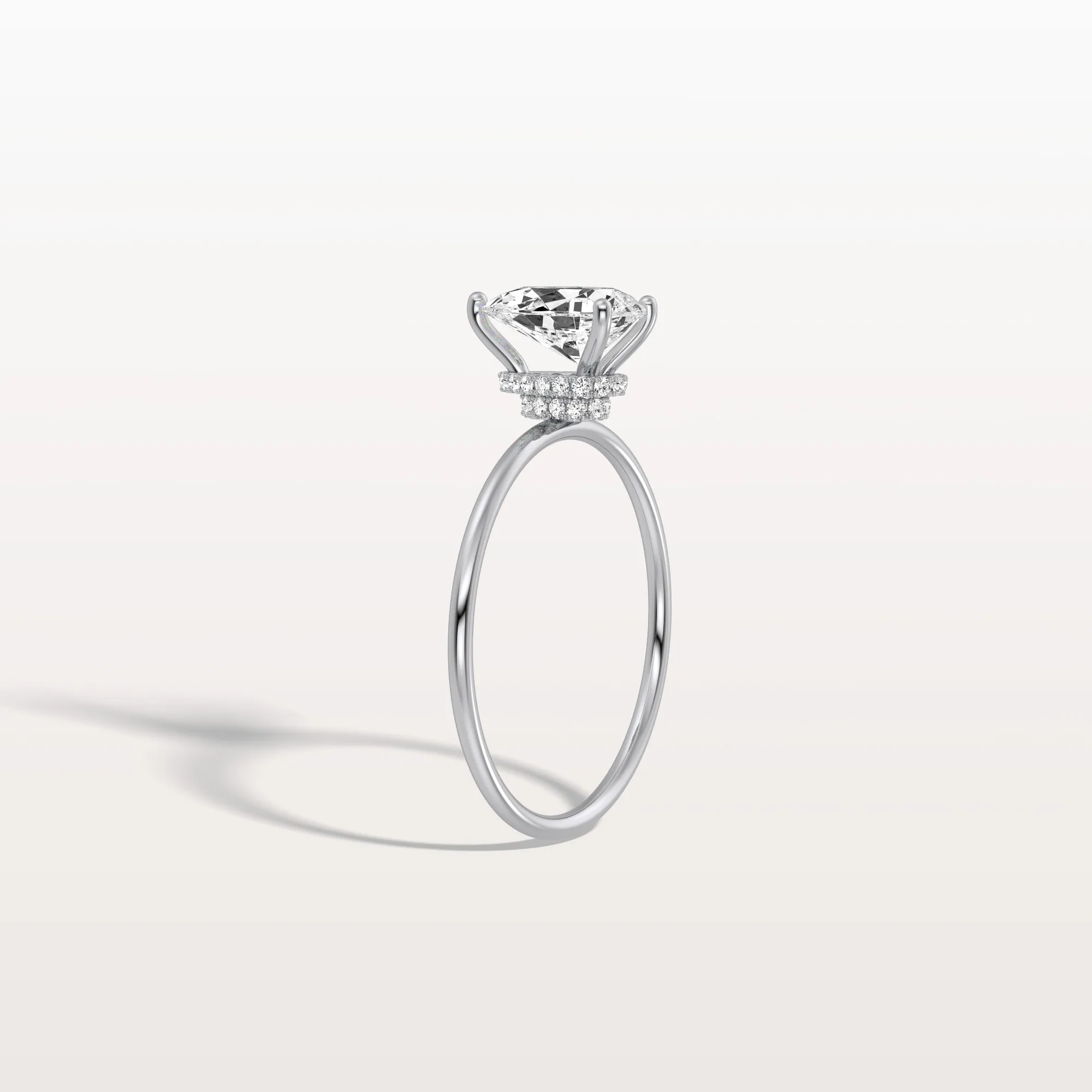 Freya丨Double Hidden Halo Promise Ring with 1CT Pear Lab Grown Diamond - Image 12