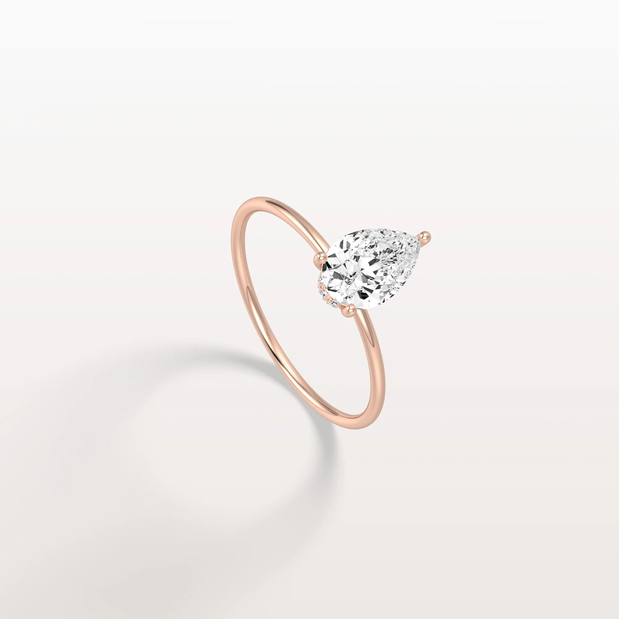 Freya丨Double Hidden Halo Promise Ring with 1CT Pear Lab Grown Diamond - Image 21