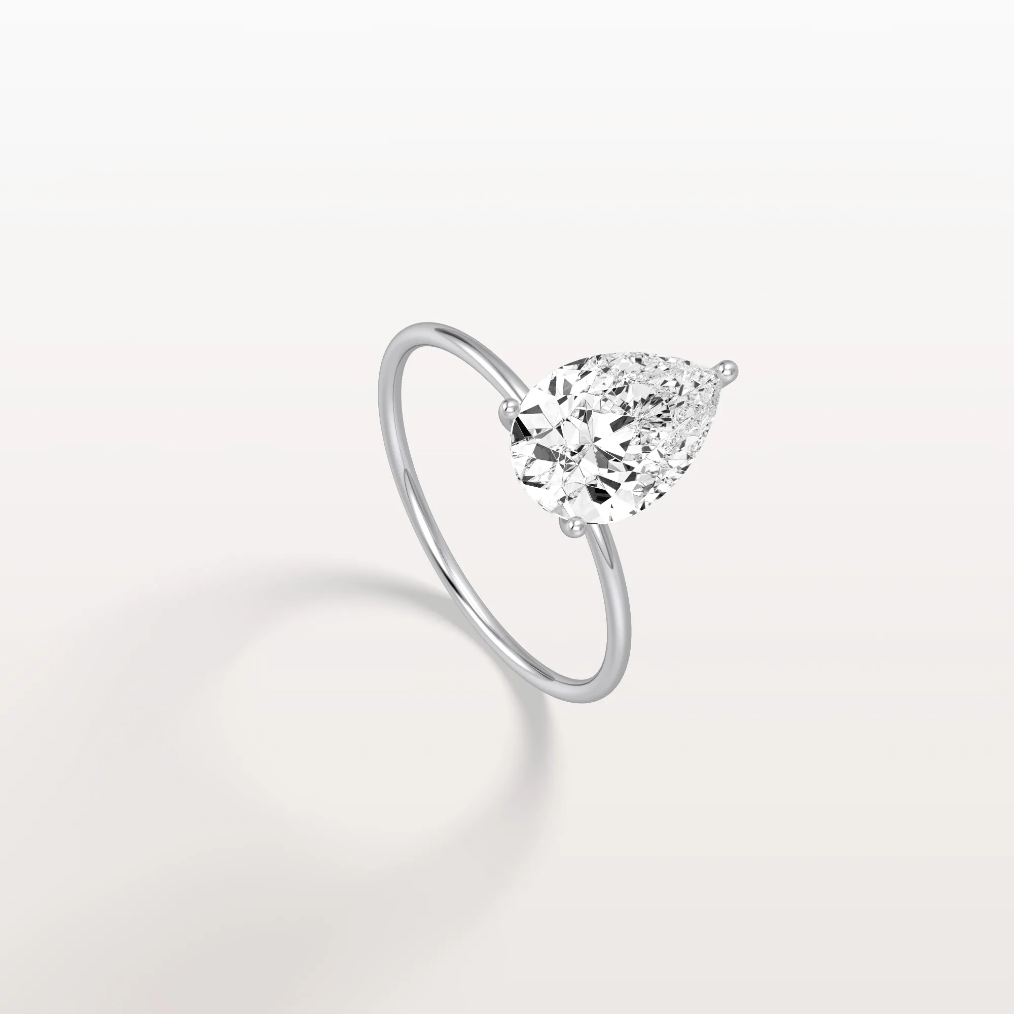 Freya丨Double Hidden Halo Promise Ring with 2CT Pear Lab Grown Diamond - Image 12