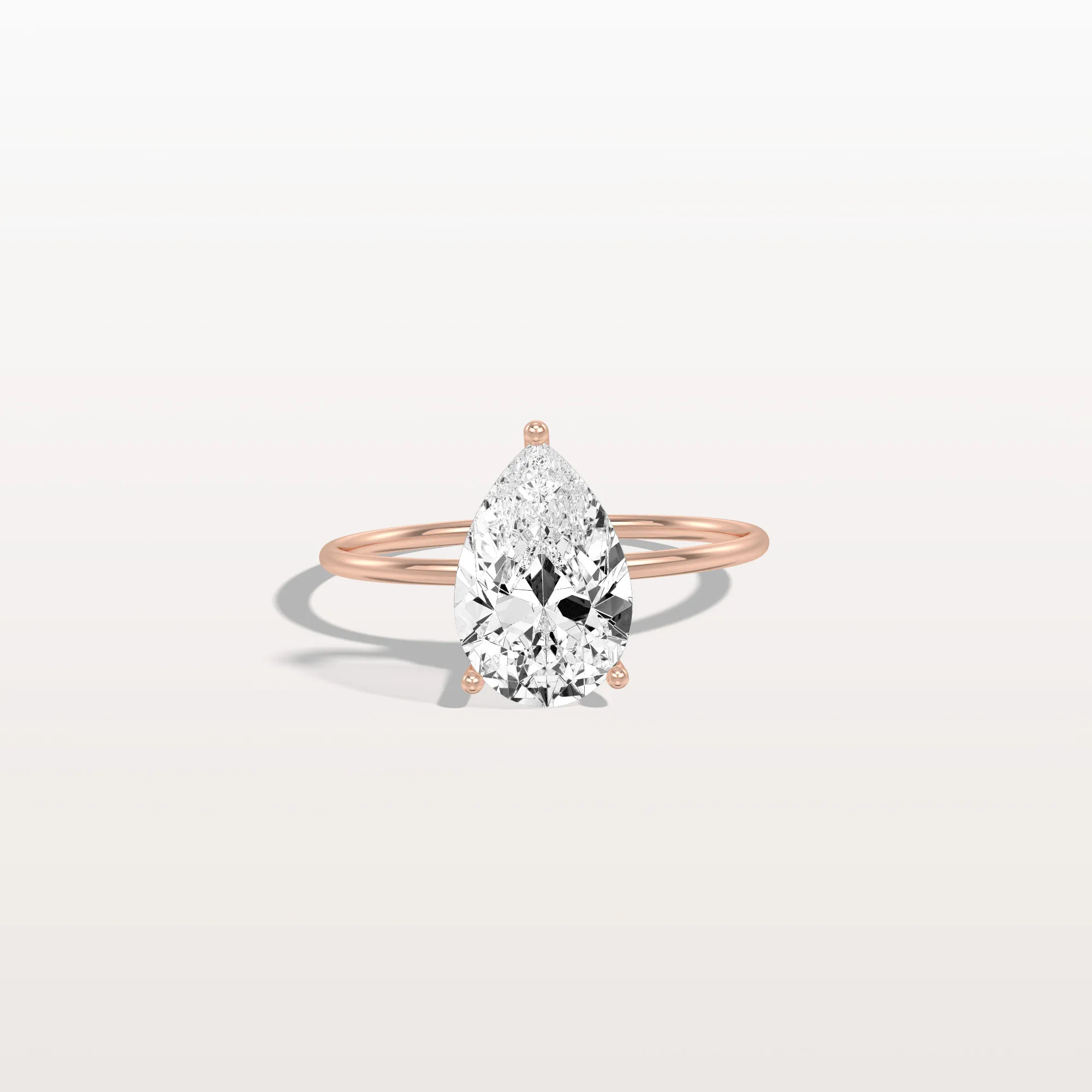 Freya丨Double Hidden Halo Promise Ring with 2CT Pear Lab Grown Diamond - Image 16