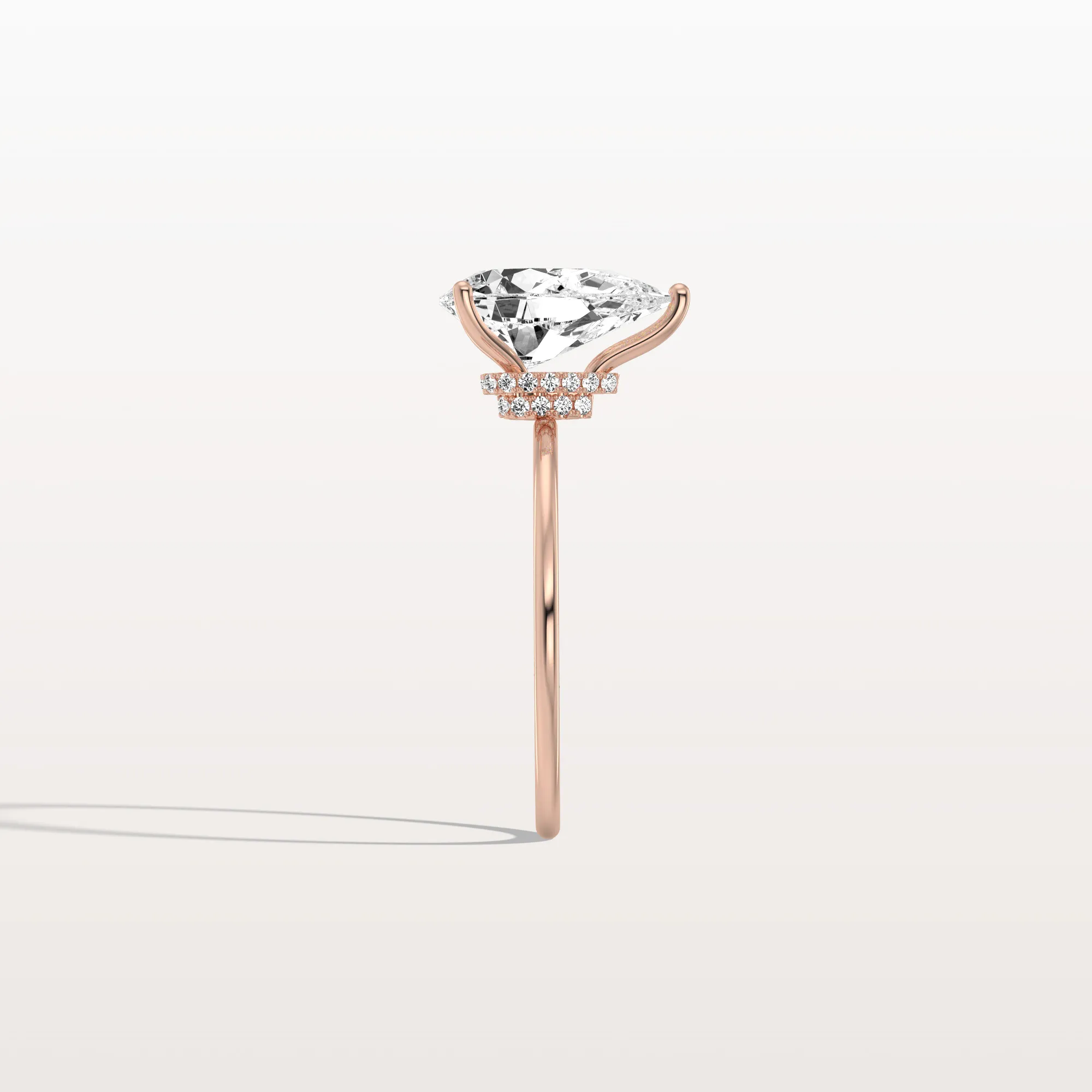 Freya丨Double Hidden Halo Promise Ring with 2CT Pear Lab Grown Diamond - Image 21