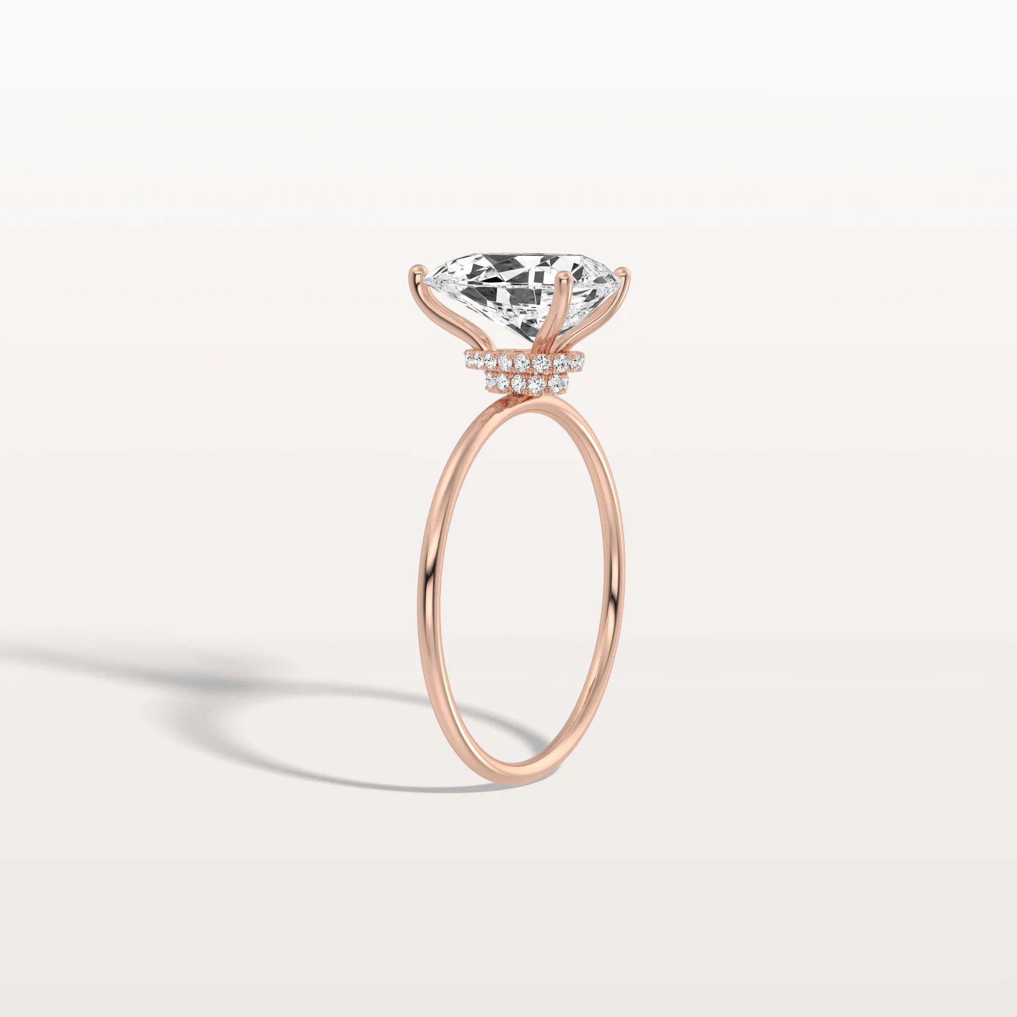 Freya丨Double Hidden Halo Promise Ring with 2CT Pear Lab Grown Diamond - Image 22