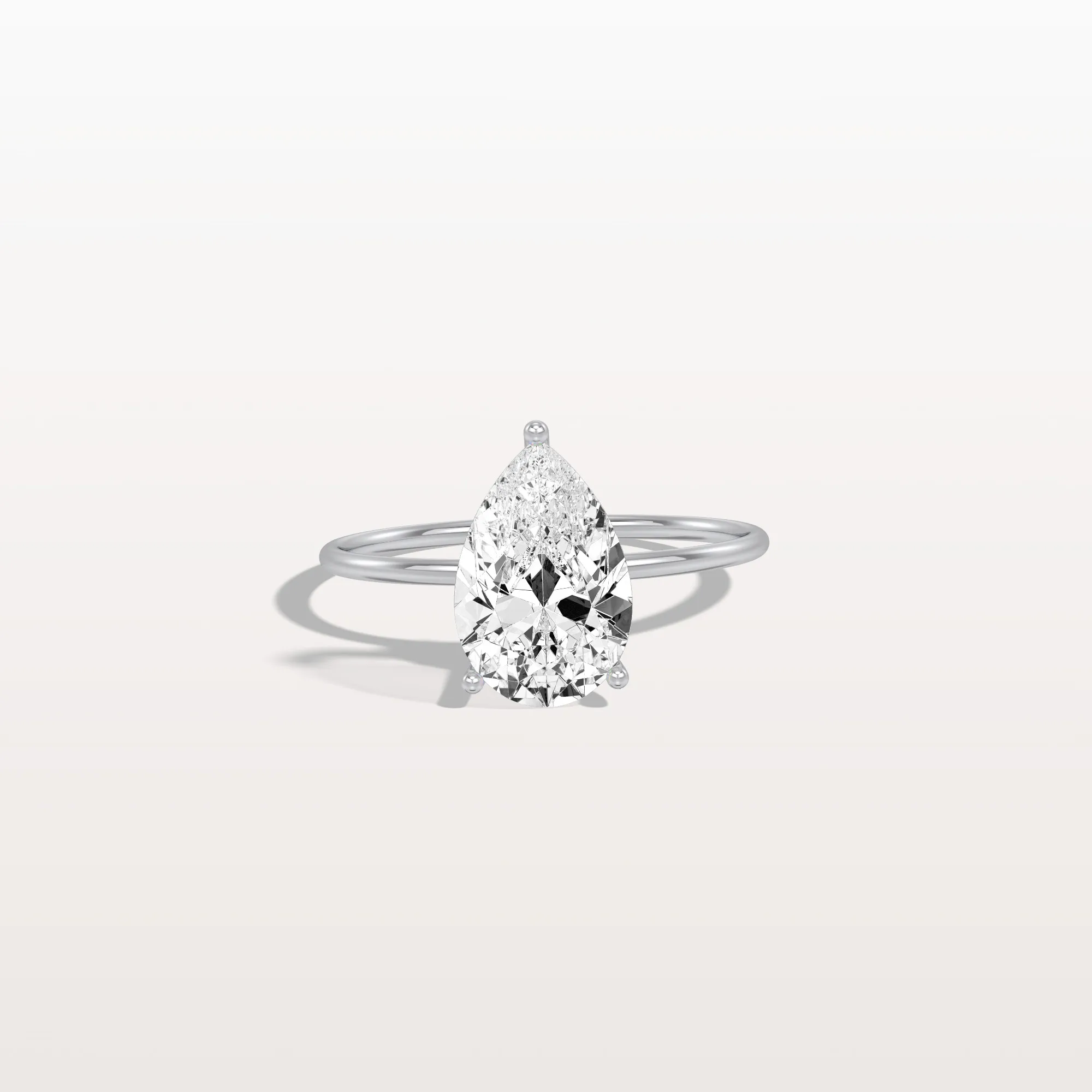 Freya丨Double Hidden Halo Promise Ring with 2CT Pear Lab Grown Diamond - Image 23