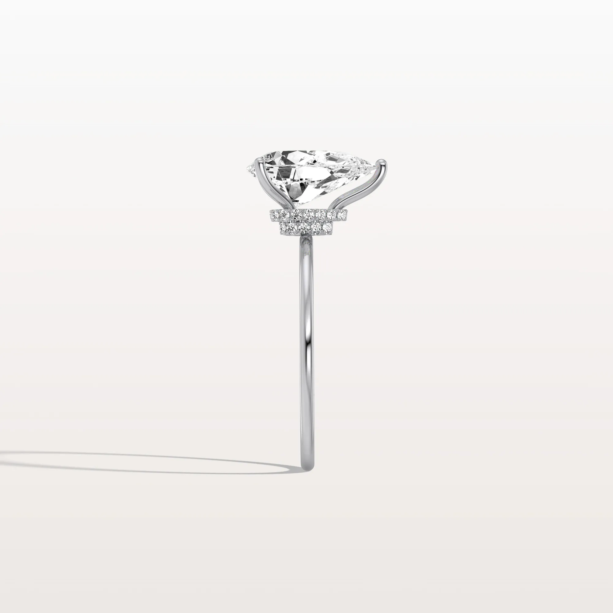Freya丨Double Hidden Halo Promise Ring with 2CT Pear Lab Grown Diamond - Image 27
