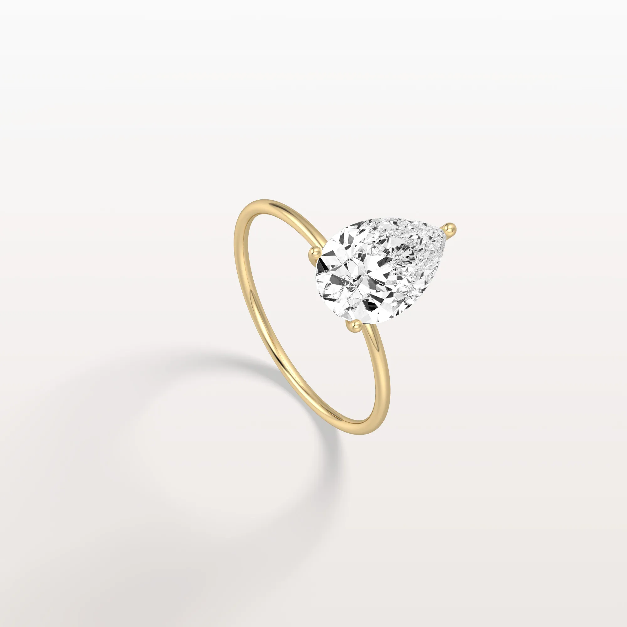Freya丨Double Hidden Halo Promise Ring with 2CT Pear Lab Grown Diamond - Image 5
