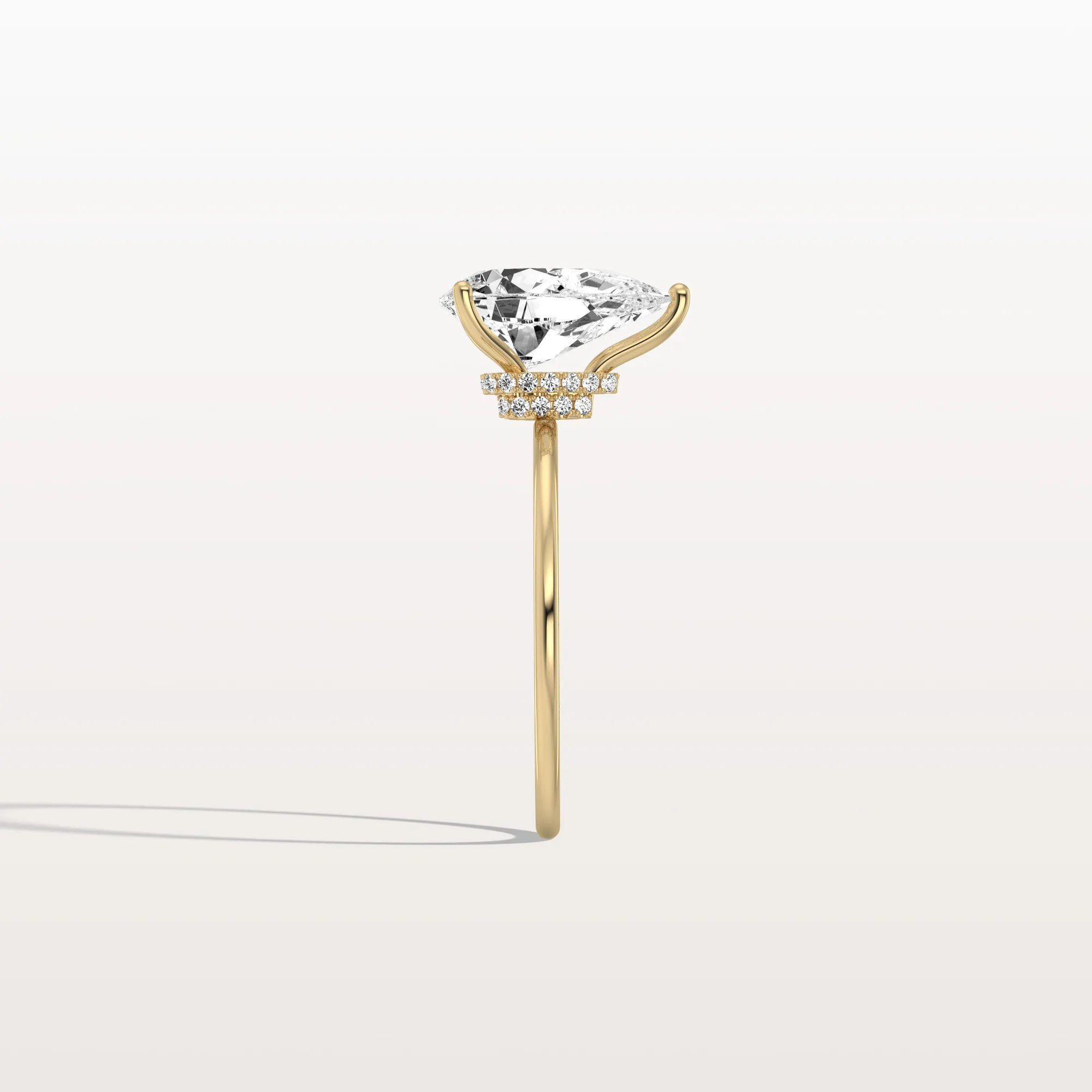 Freya丨Double Hidden Halo Promise Ring with 2CT Pear Lab Grown Diamond - Image 6