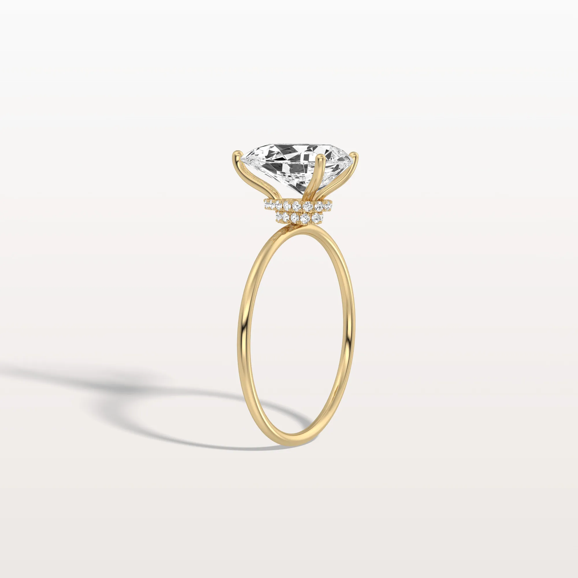 Freya丨Double Hidden Halo Promise Ring with 2CT Pear Lab Grown Diamond - Image 7