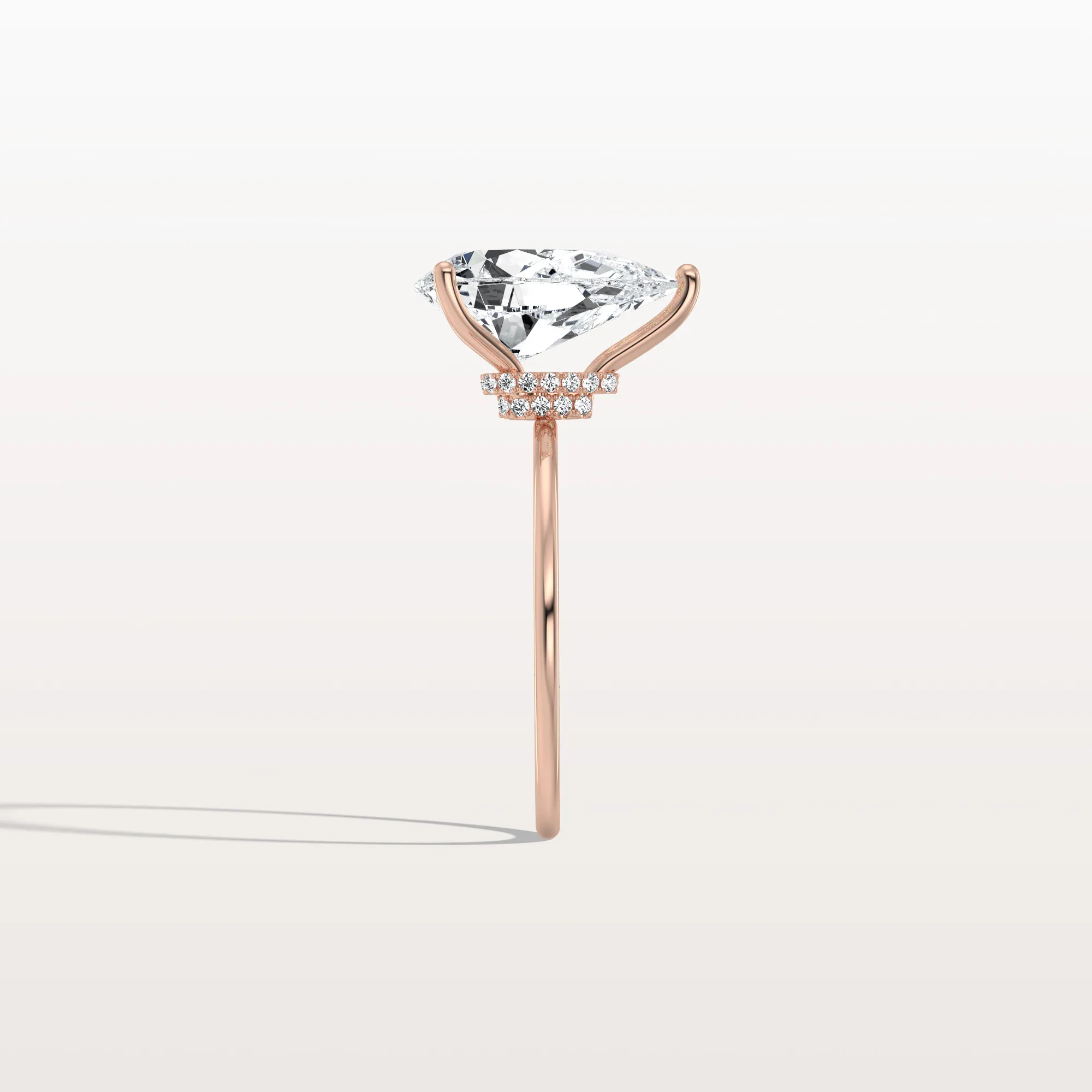 Freya丨Double Hidden Halo Promise Ring with 3CT Pear Lab Grown Diamond - Image 20