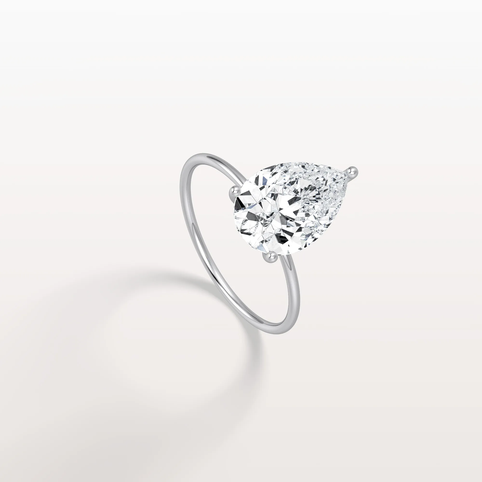 Freya丨Double Hidden Halo Promise Ring with 3CT Pear Lab Grown Diamond - Image 29