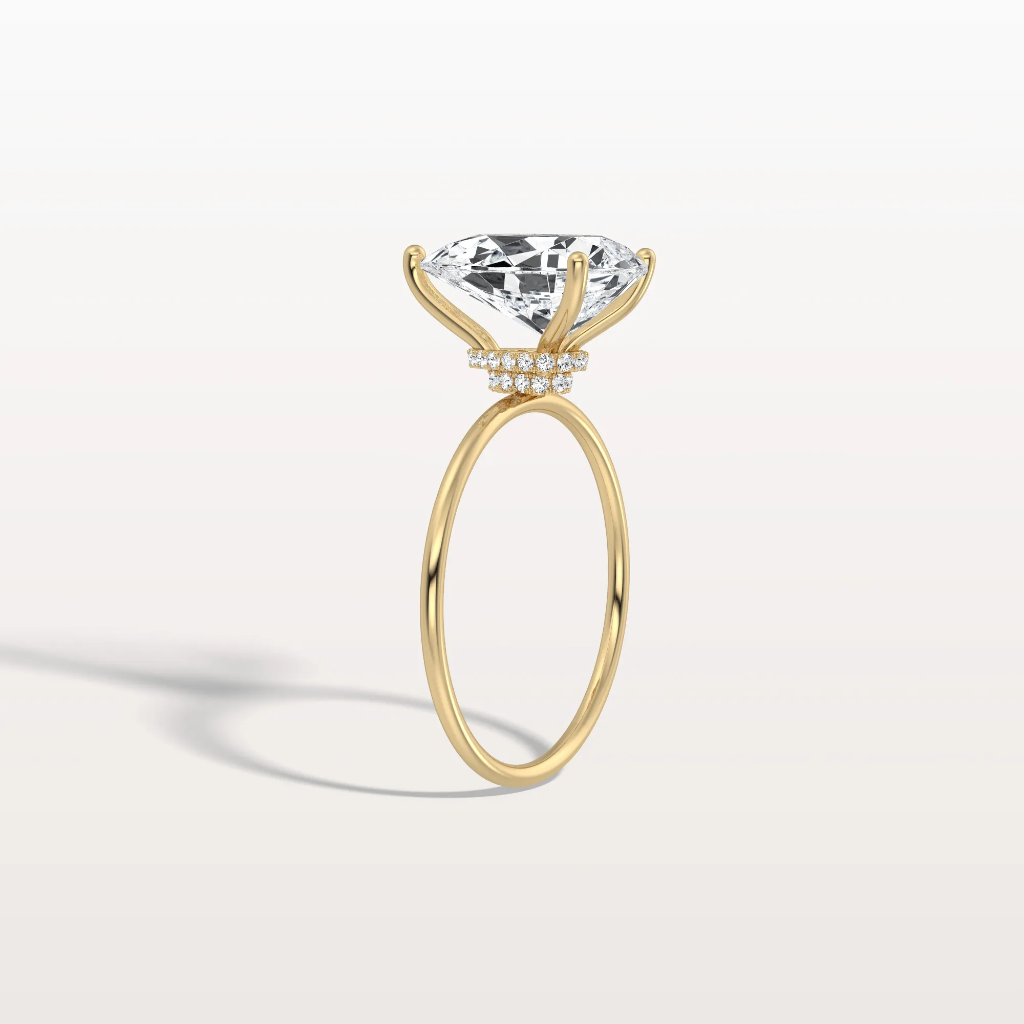 Freya丨Double Hidden Halo Promise Ring with 3CT Pear Lab Grown Diamond - Image 5