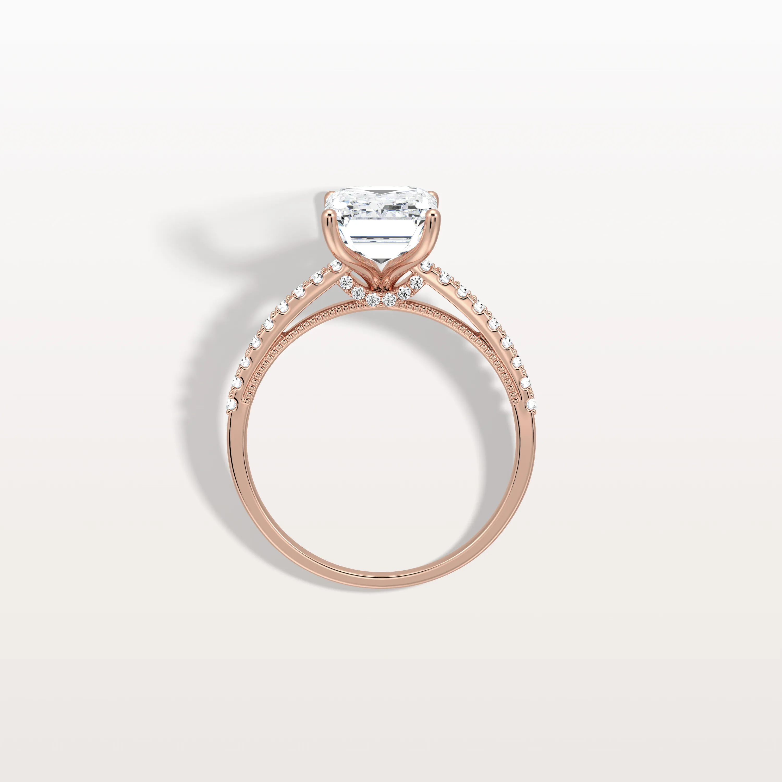 Suri丨Emerald Cut Solitaire Pave 3CT Lab Grown Engagement Ring - Image 21