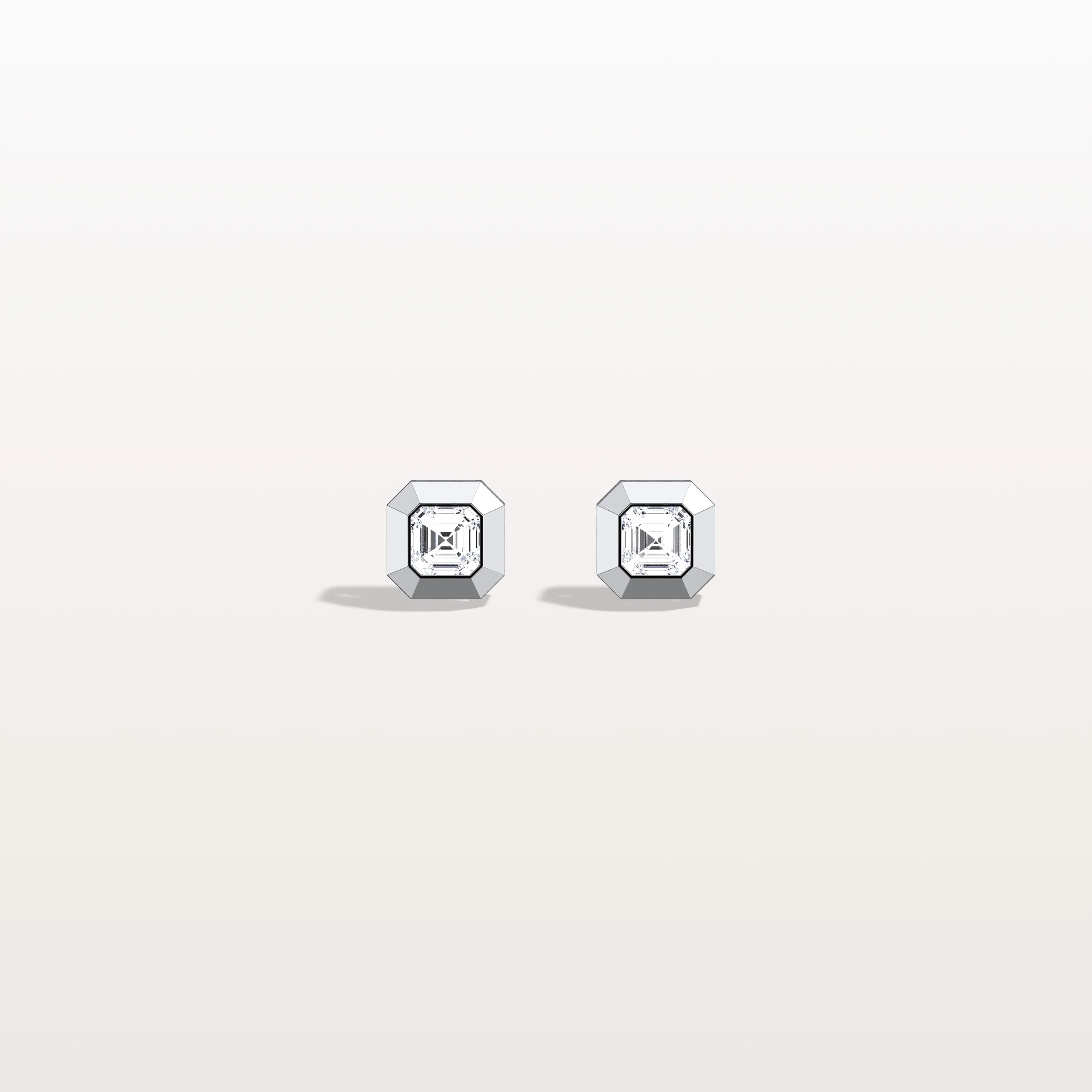 Ethical Lab Grown Asscher Cut Ear Studs In 14K Solid Gold/Platinum - Image 8