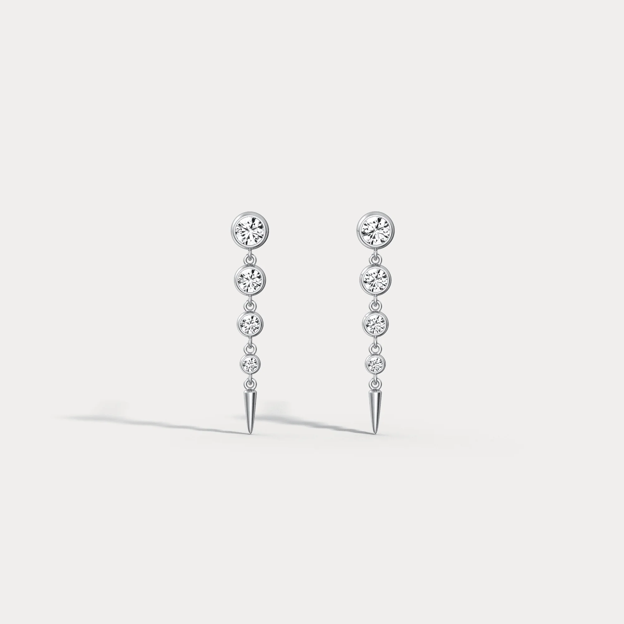 Graduated Bezel Set Lab-Grown Diamond Fringe Earrings in 14 Solid Gold/Platinum - Image 20